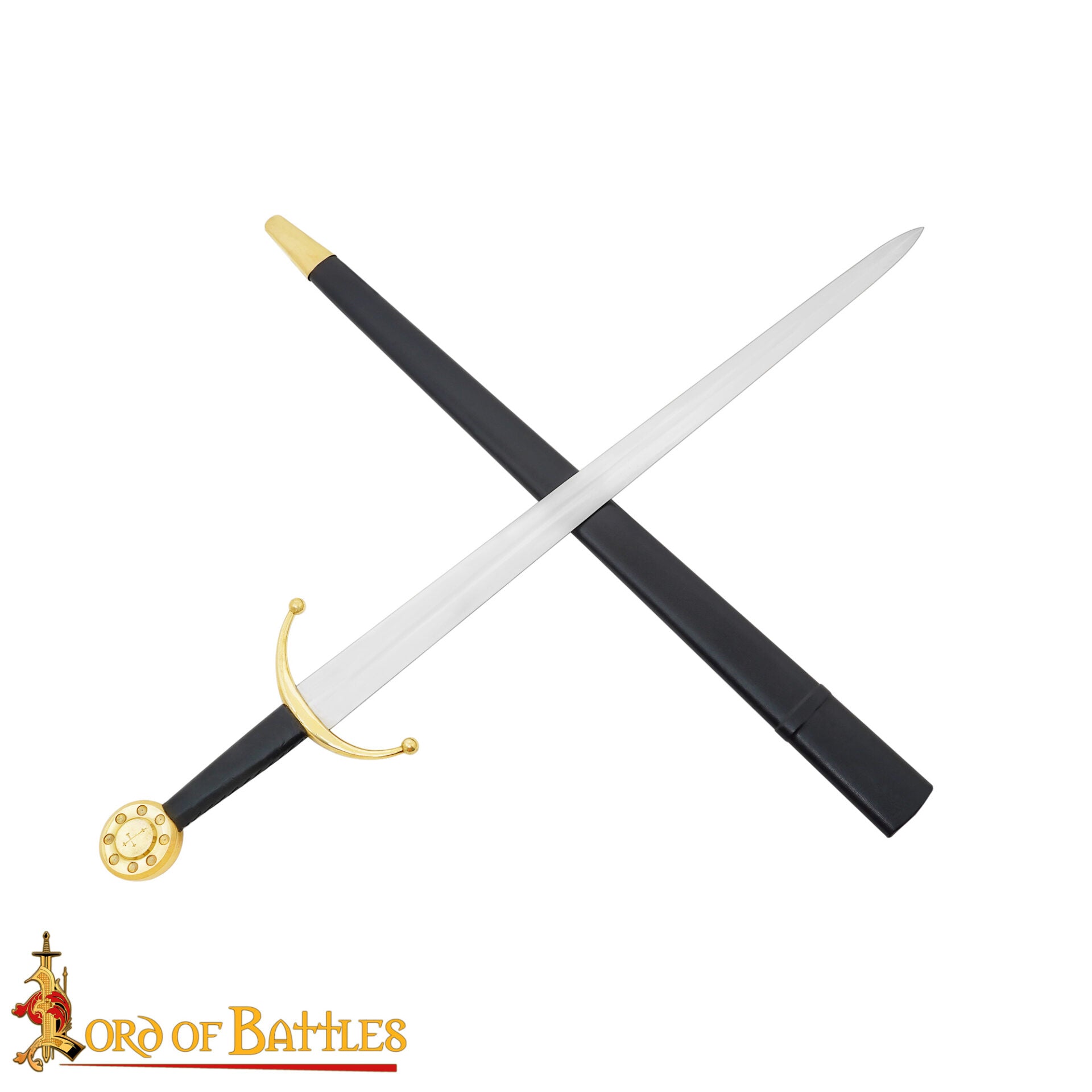 Imagen única de: Espada Medieval Eduardo Iii Forjada a Mano con Vaina de Cuero