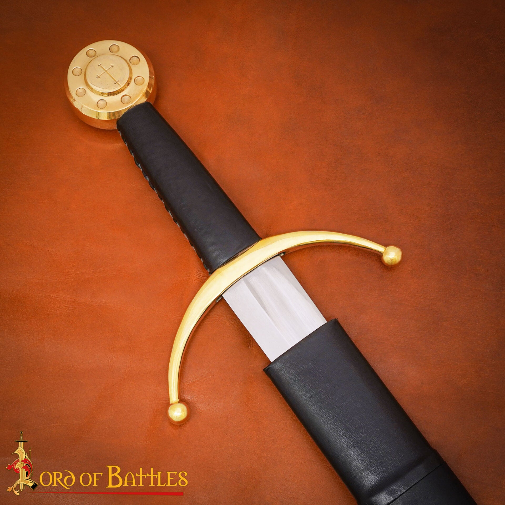 Imagen única de: Espada Medieval Eduardo Iii Forjada a Mano con Vaina de Cuero