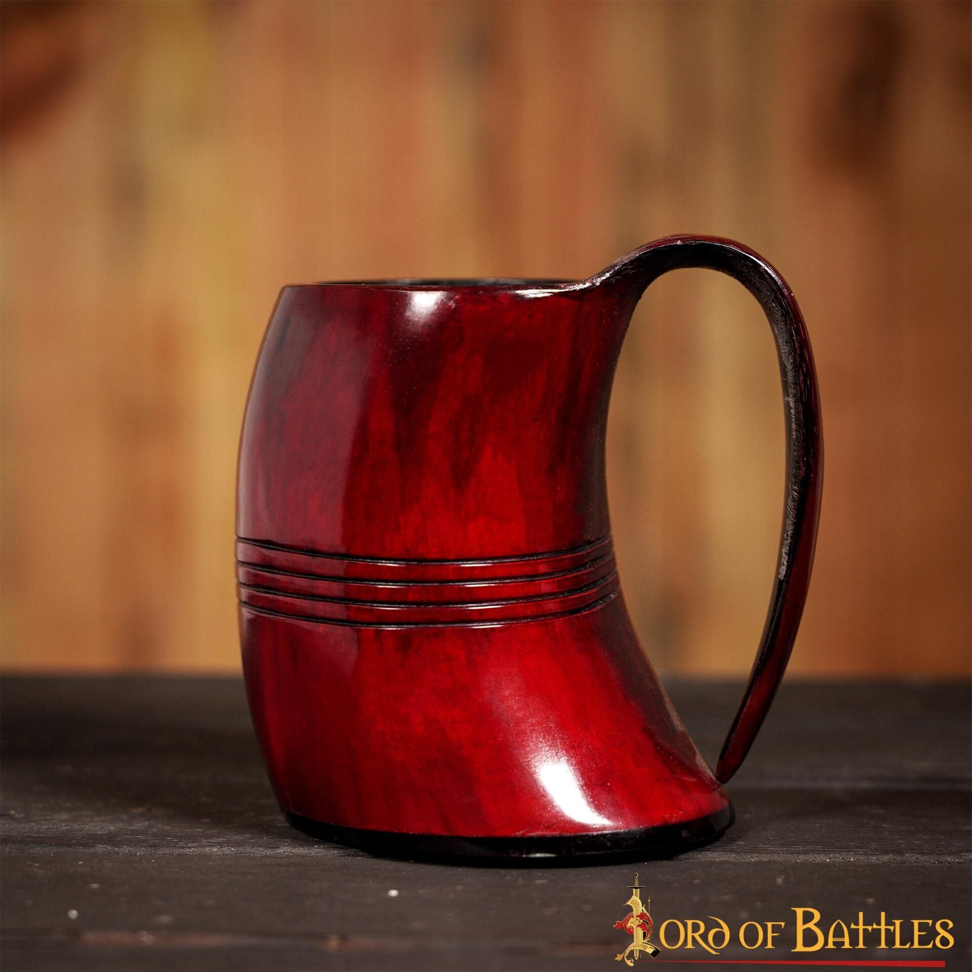 Imagen única de: Taza de Cerveza Vikinga de Cuerno de Buey Auténtica Hecha a Mano