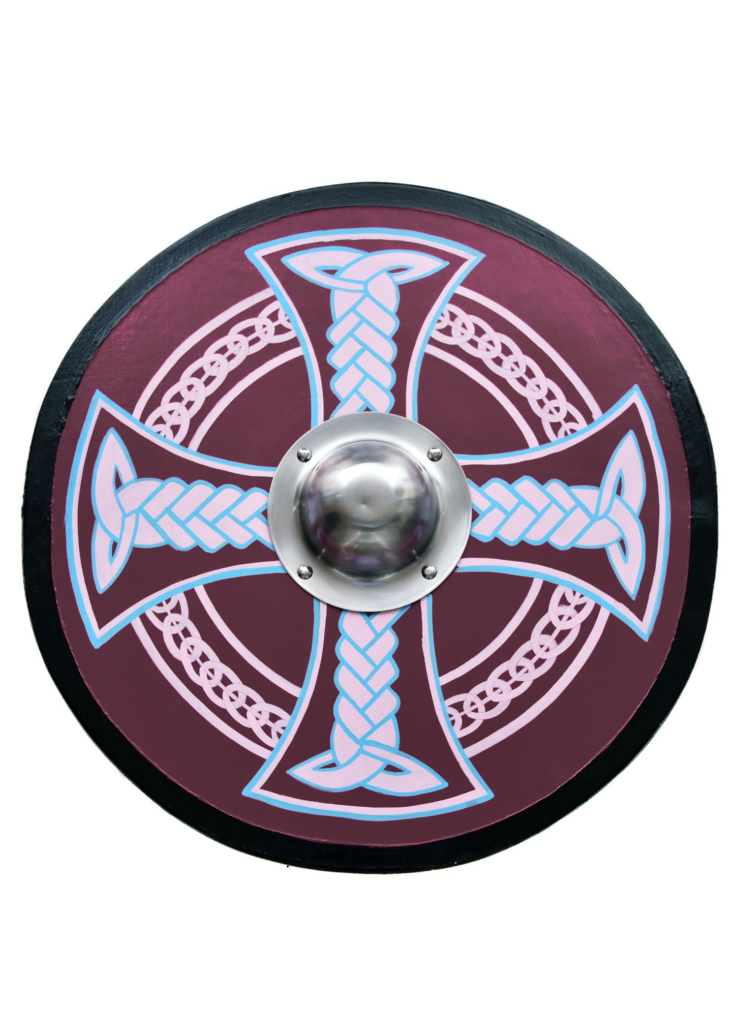 Imagen única de: Escudo Vikingo De Cruz Celta Pintado A Mano 24"