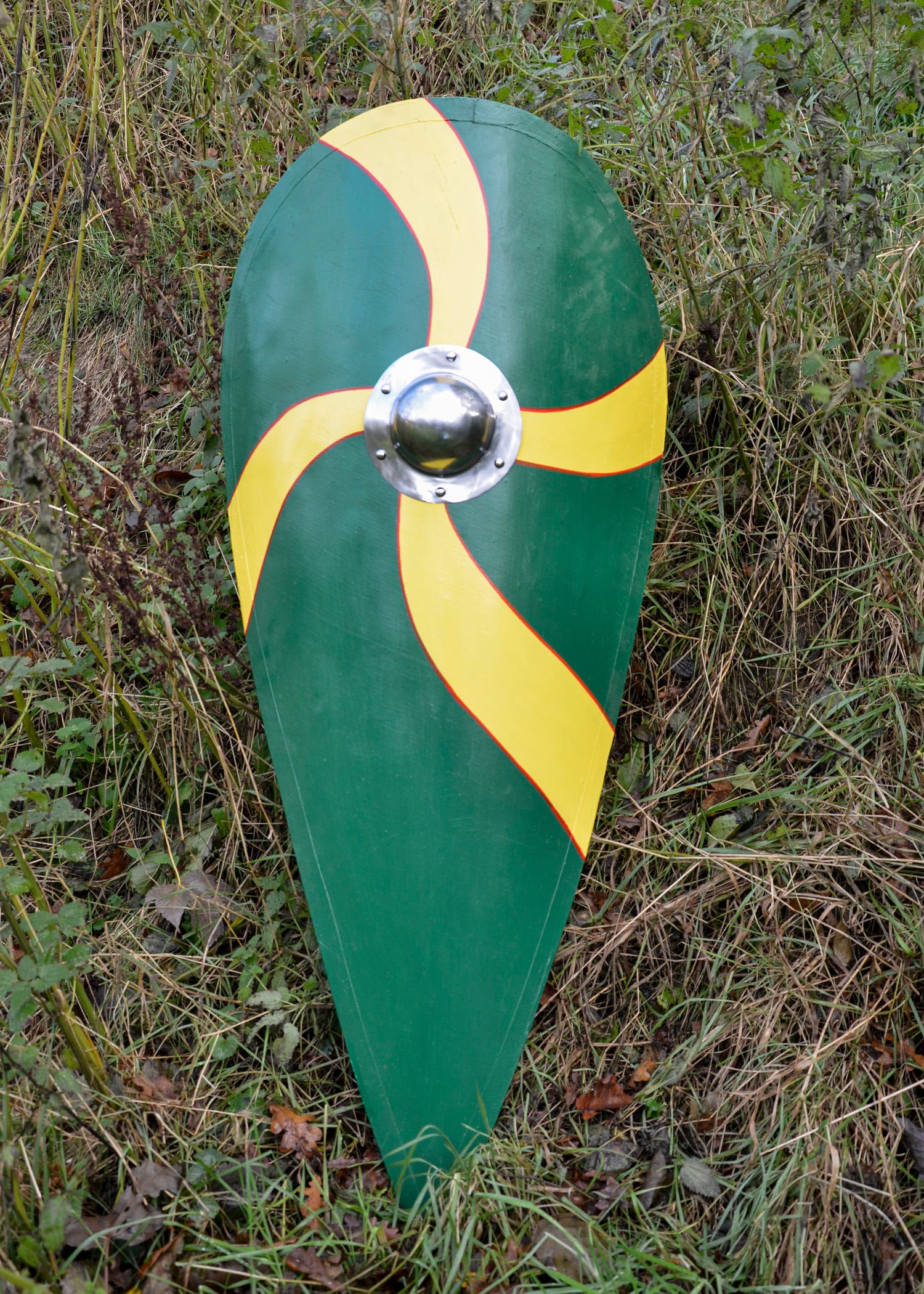 Imagen única de: Escudo Normando, Madera, Verde-amarillo
