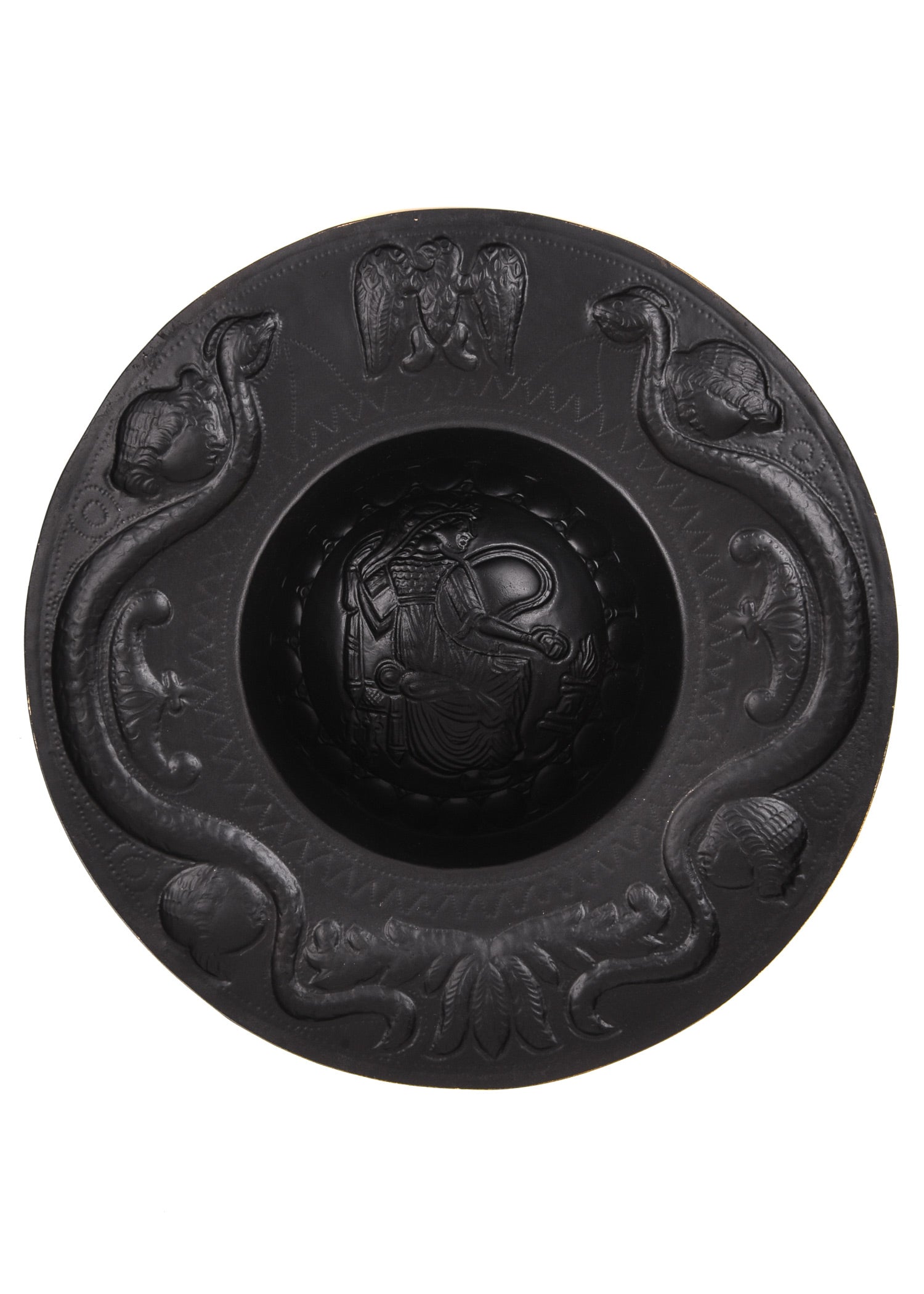 Imagen única de: Jefe De Escudo Romano Accionado A Mano, Latón