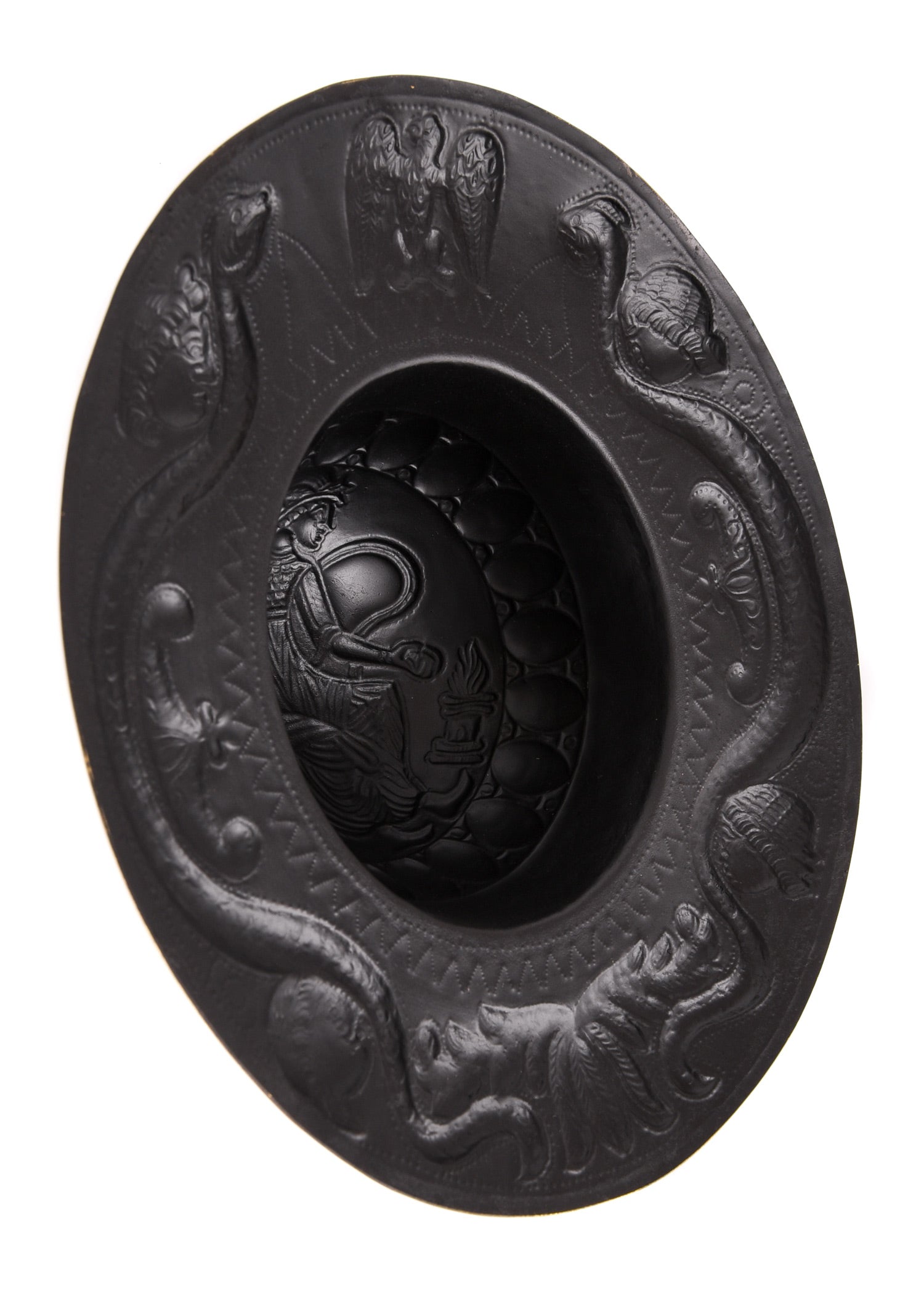 Imagen única de: Jefe De Escudo Romano Accionado A Mano, Latón