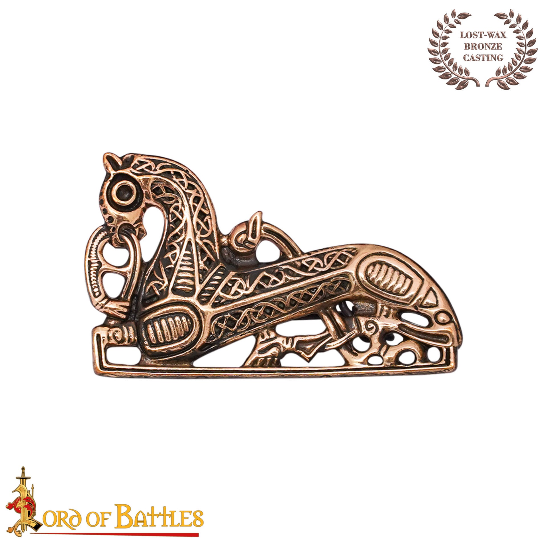 Imagen única de: Broche Vikingo con Forma de Caballo de Bronce Fundido a la Cera Perdida de los Siglos Ix-x