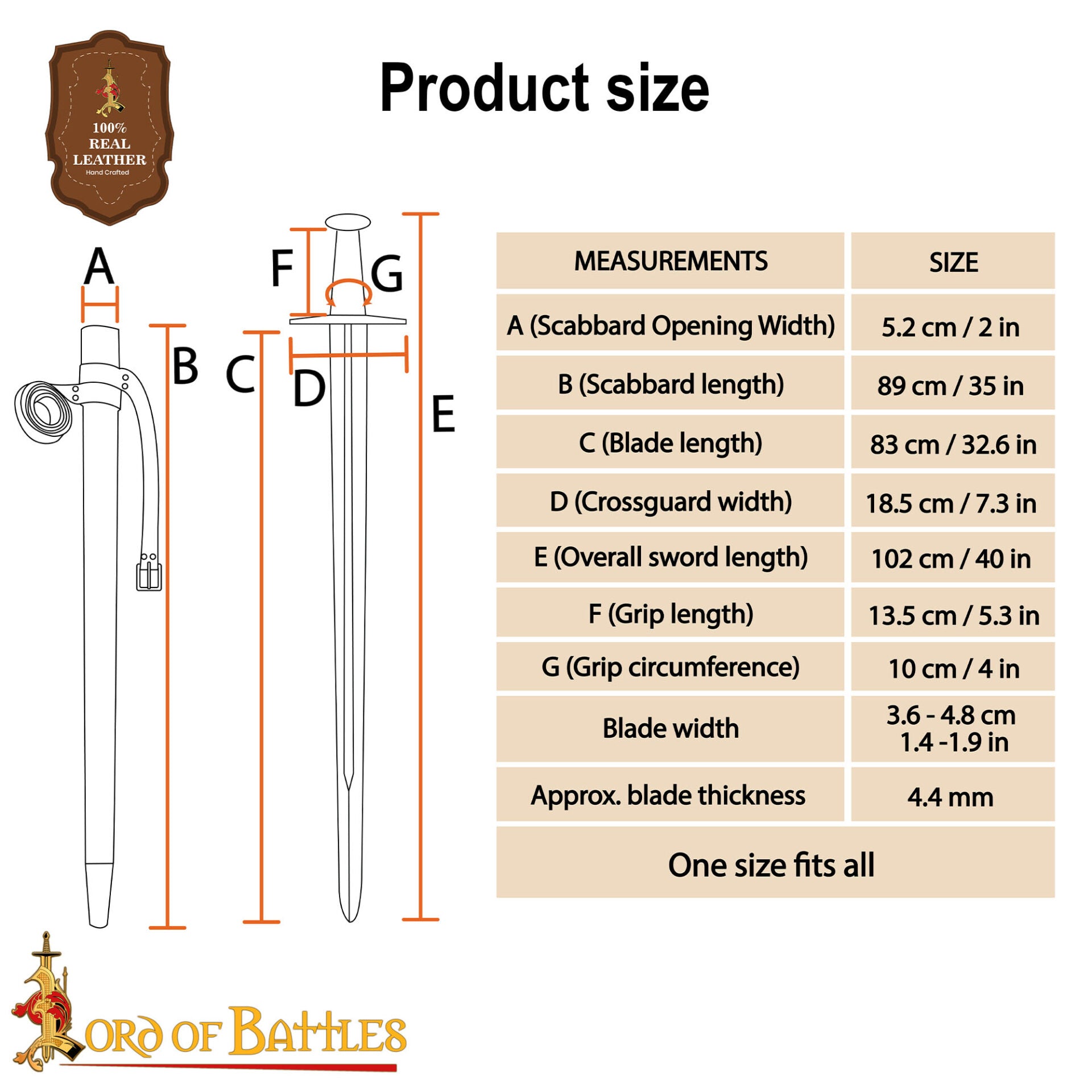 Imagen única de: Espada Larga Normanda Forjada a Mano con Vaina de Cuero - Funcional