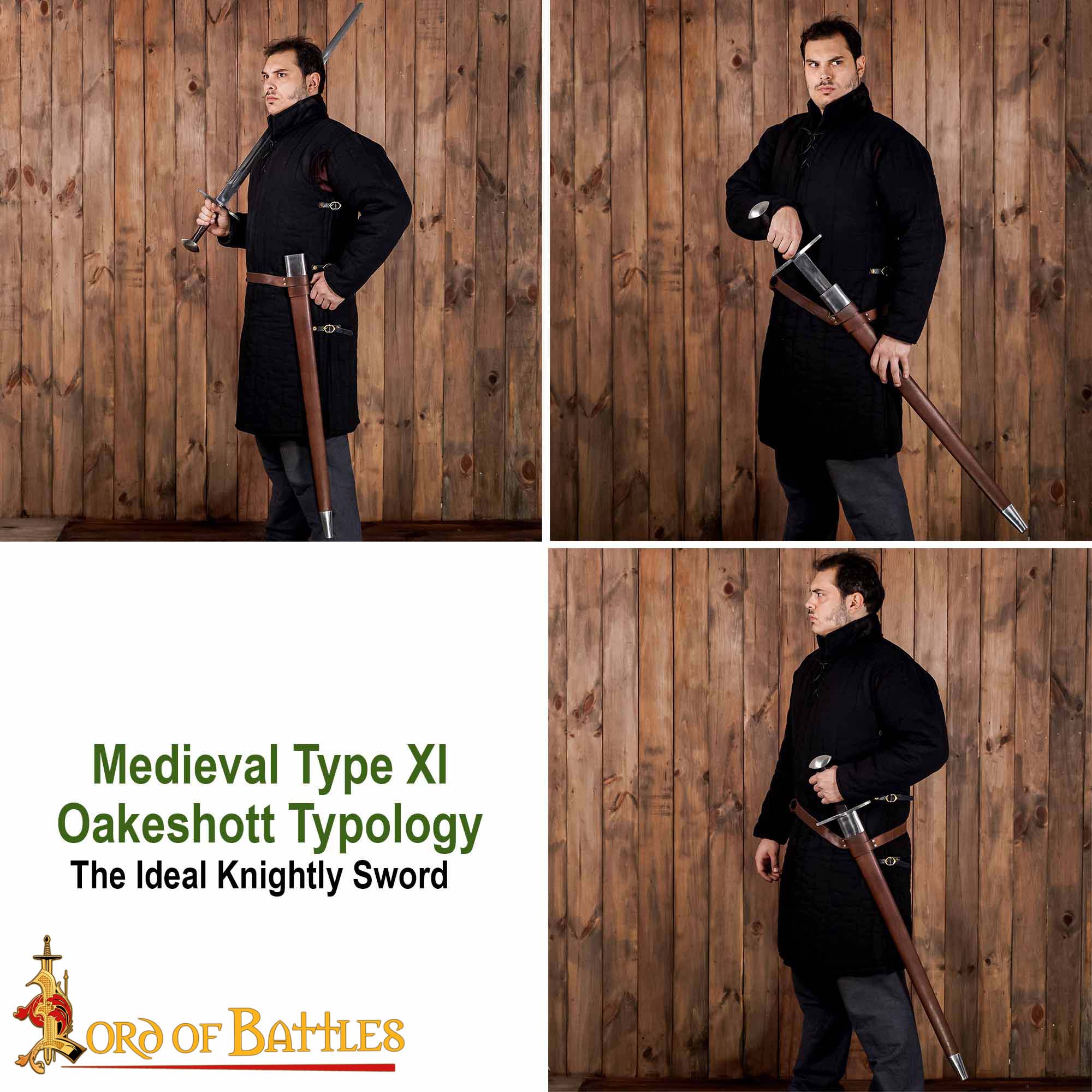 Imagen única de: Espada Larga Normanda Forjada a Mano con Vaina de Cuero - Funcional