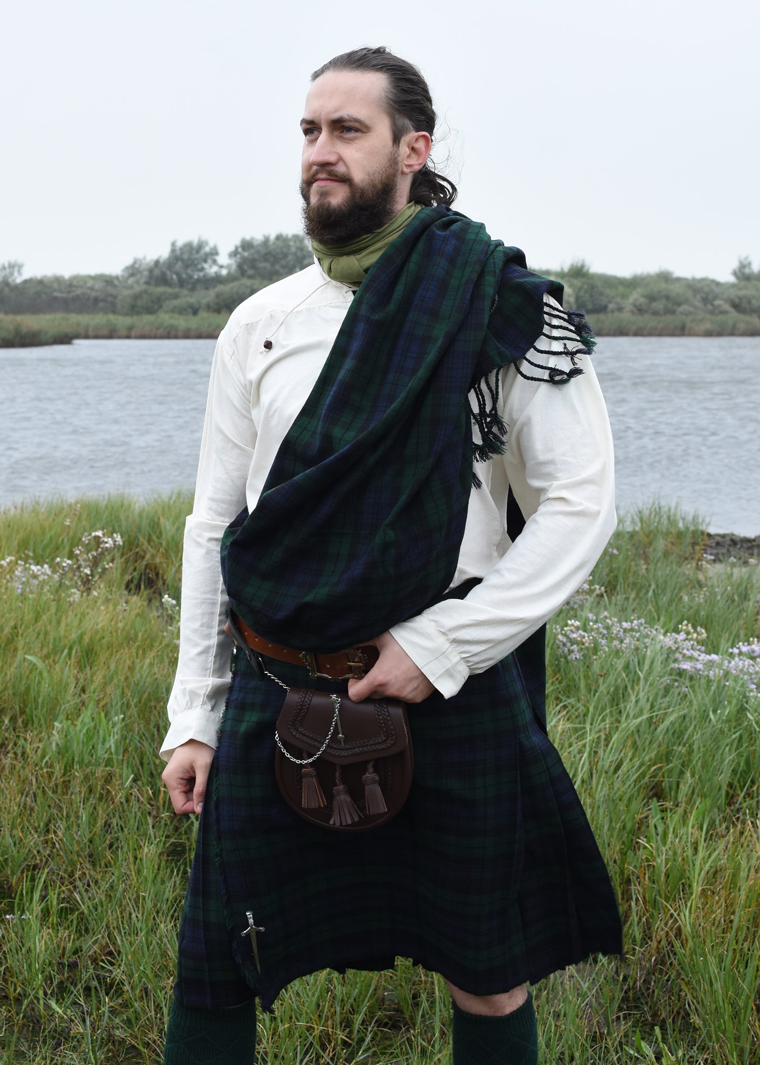 Imagen única de: Falda Escocesa De 8 Yardas, Falda De Tartán, Tartán Black Watch