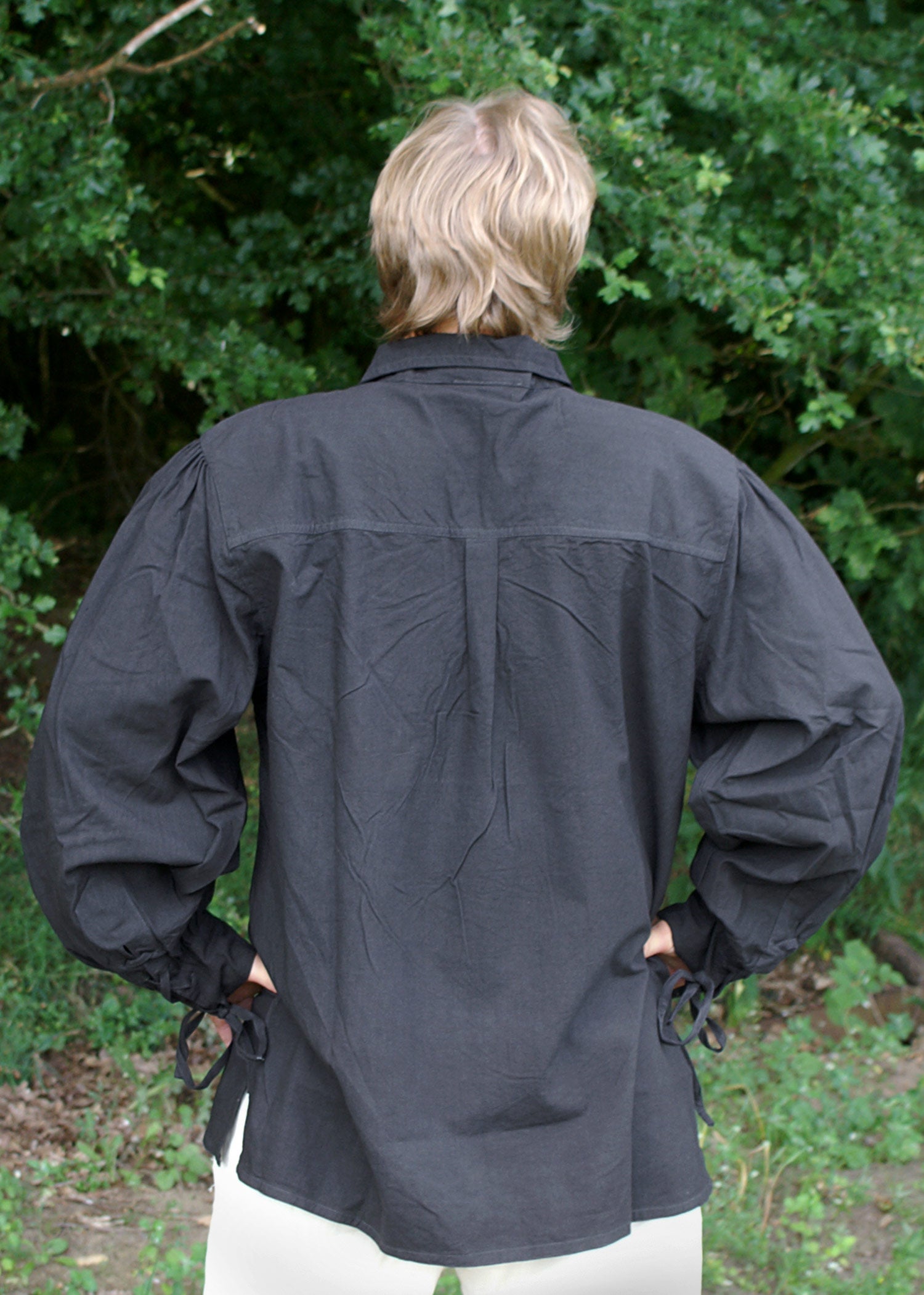 Imagen única de: Camisa Medieval Tardía De Algodón, Negra