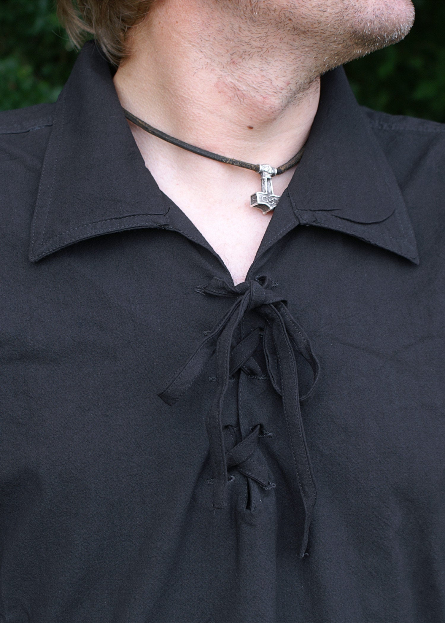 Imagen única de: Camisa Medieval Tardía De Algodón, Negra