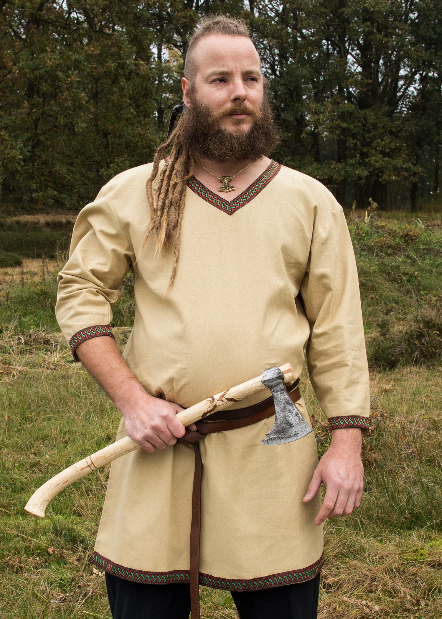 Imagen única de: Túnica Vikinga De Algodón, Beige