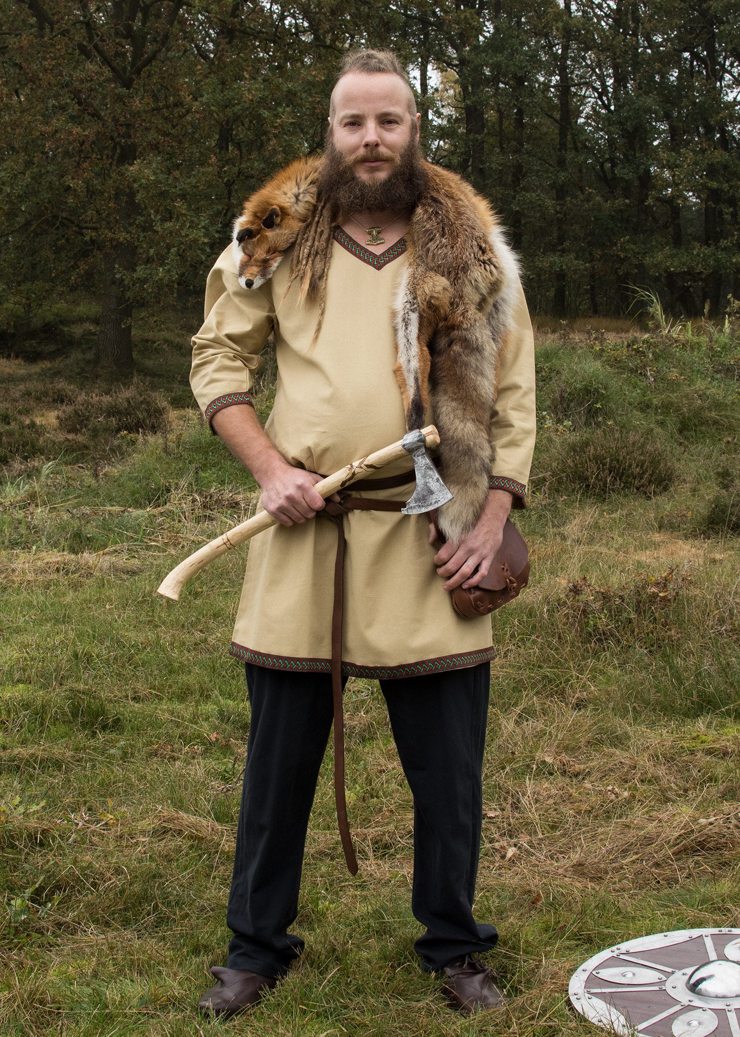 Imagen única de: Túnica Vikinga De Algodón, Beige