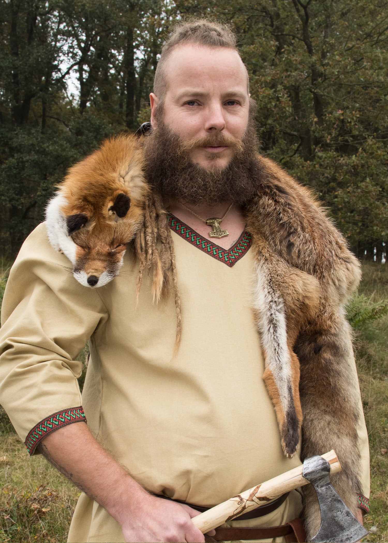 Imagen única de: Túnica Vikinga De Algodón, Beige