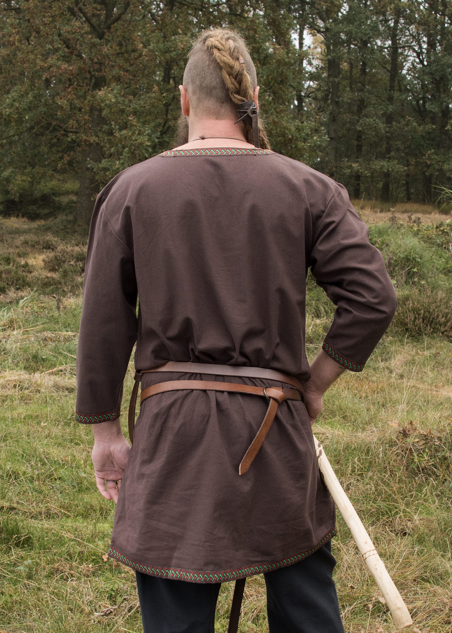 Imagen única de: Túnica Vikinga De Algodón, Marrón Oscuro