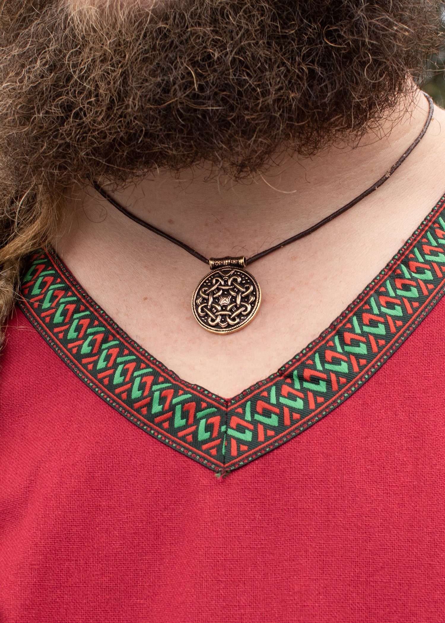 Imagen única de: Túnica Vikinga De Algodón, Rojo Oscuro