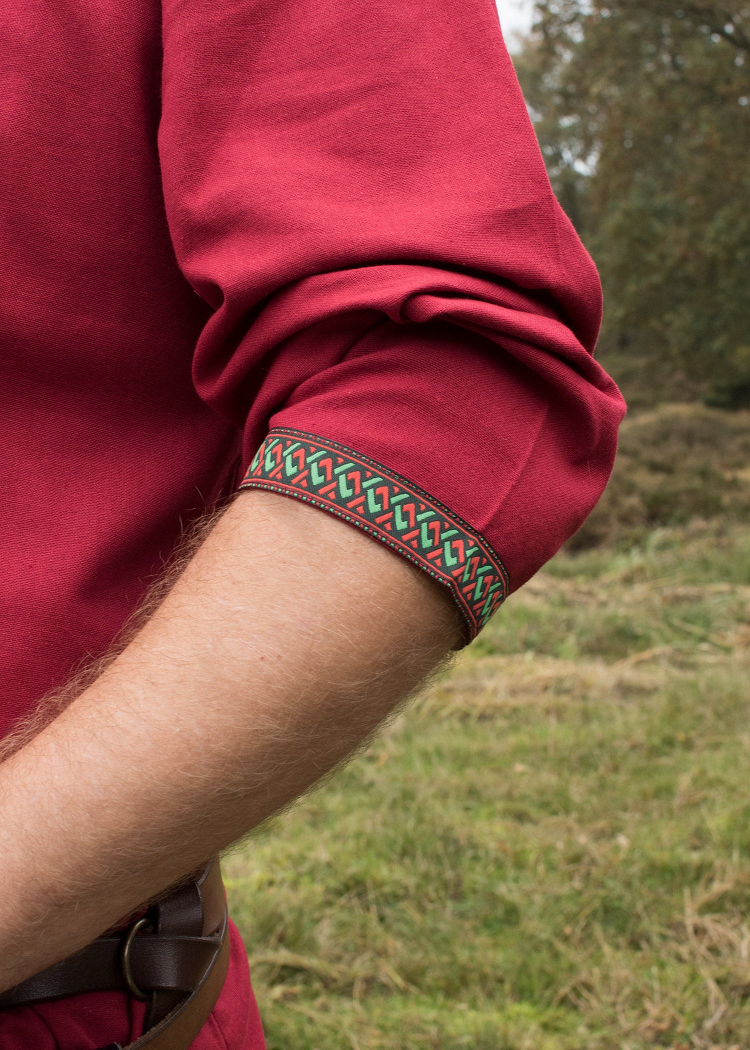 Imagen única de: Túnica Vikinga De Algodón, Rojo Oscuro