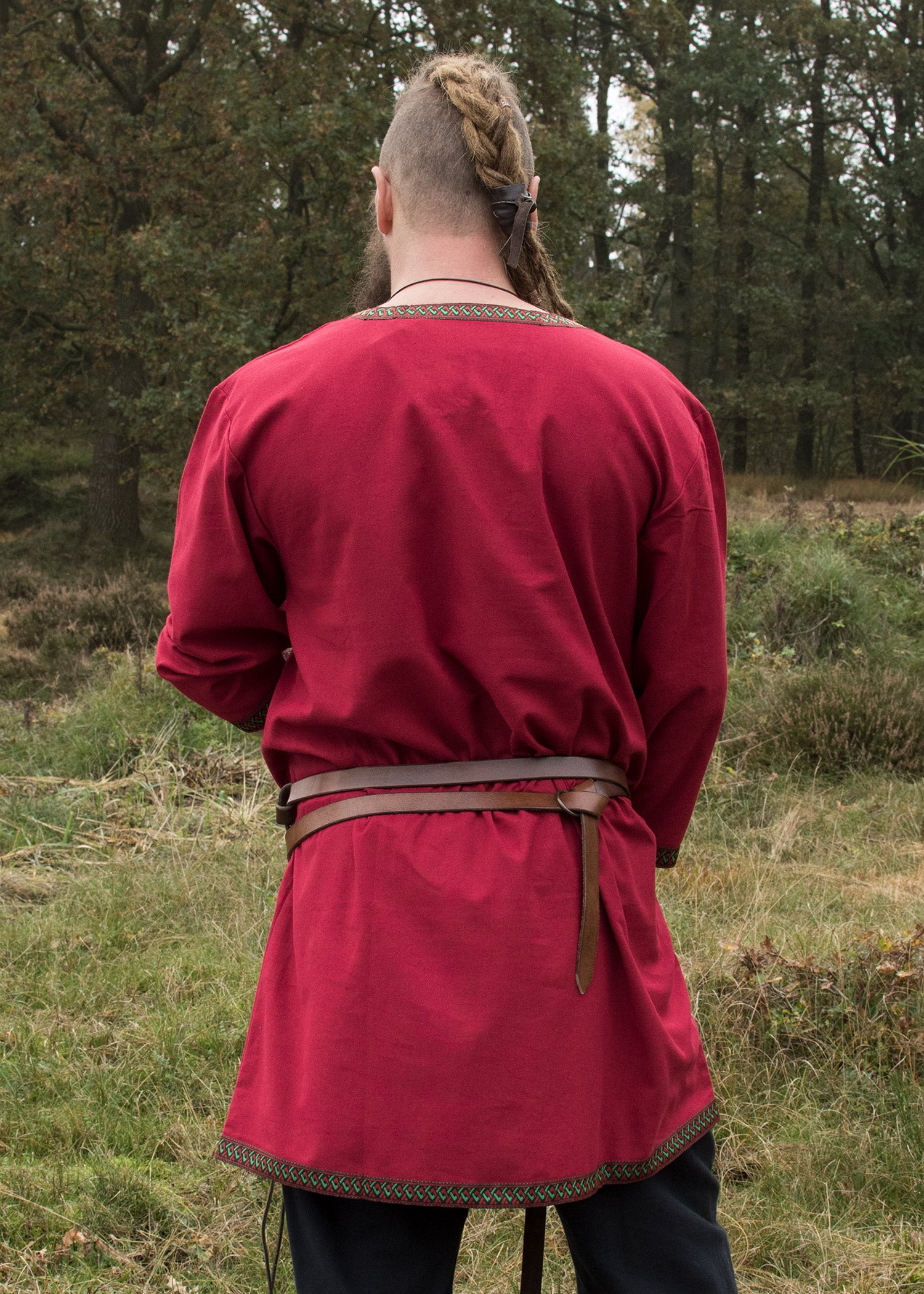 Imagen única de: Túnica Vikinga De Algodón, Rojo Oscuro