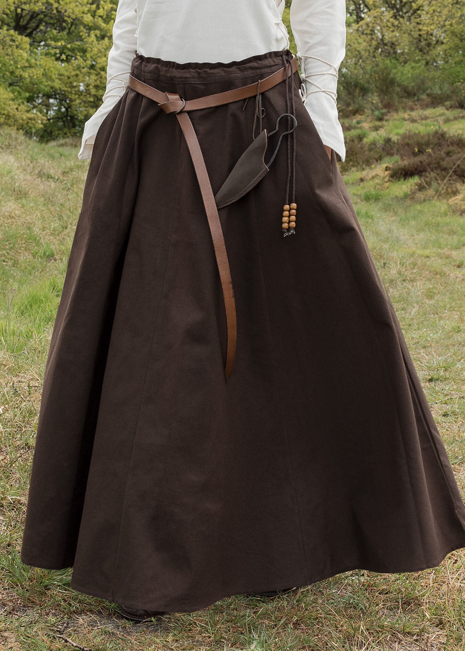 Imagen única de: Falda Medieval Con Vuelo, Marrón Oscuro
