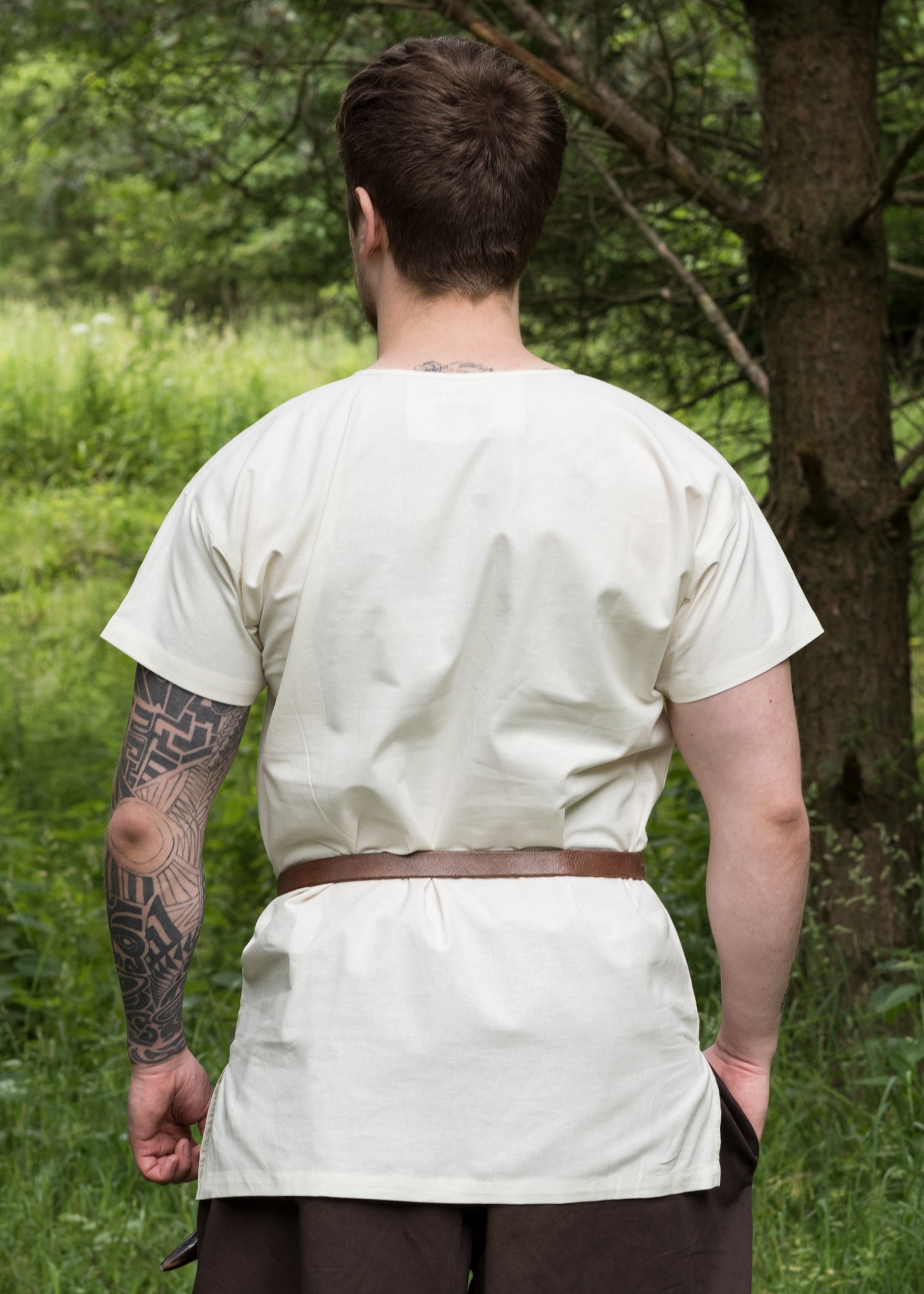 Imagen única de: Túnica Medieval Sencilla Sigmund, Manga Corta, Natural