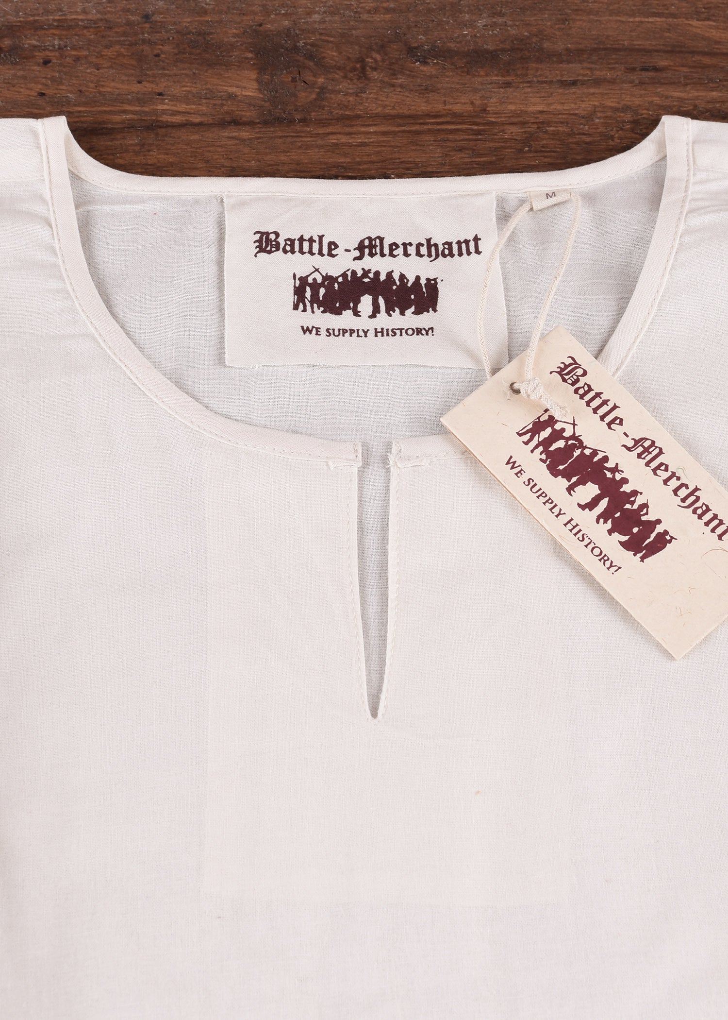 Imagen única de: Túnica Medieval Sencilla Sigmund, Manga Corta, Natural