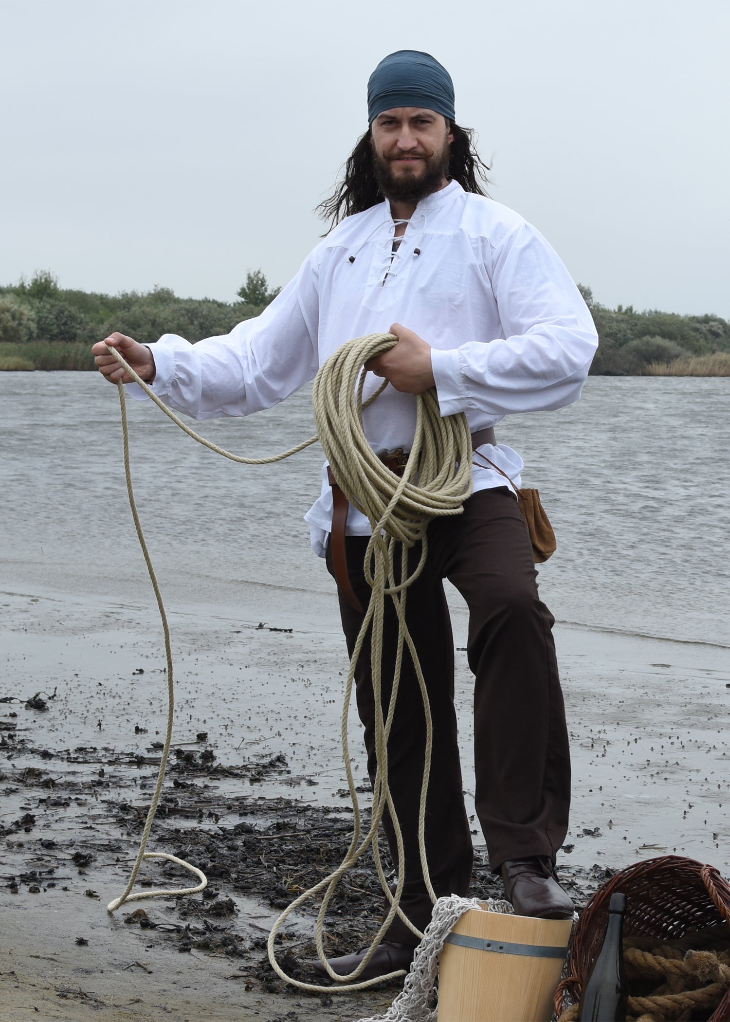 Imagen única de: Camisa Medieval Ludwig, Blanca
