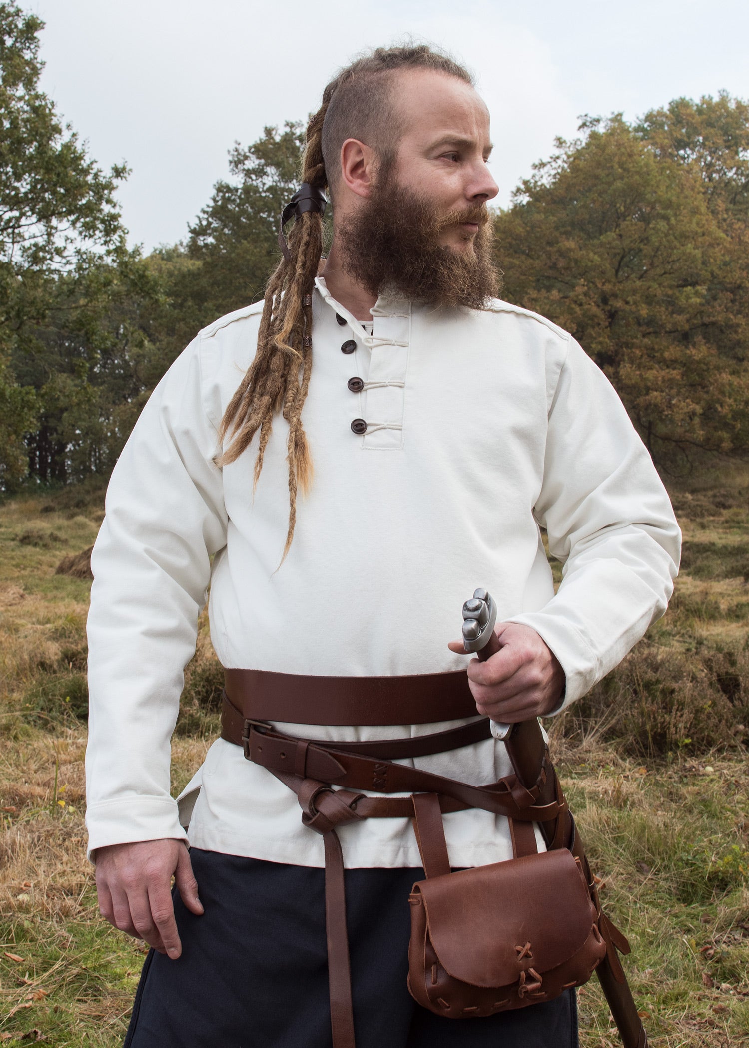 Imagen única de: Camisa Medieval Sin Cordones Wille, Natural