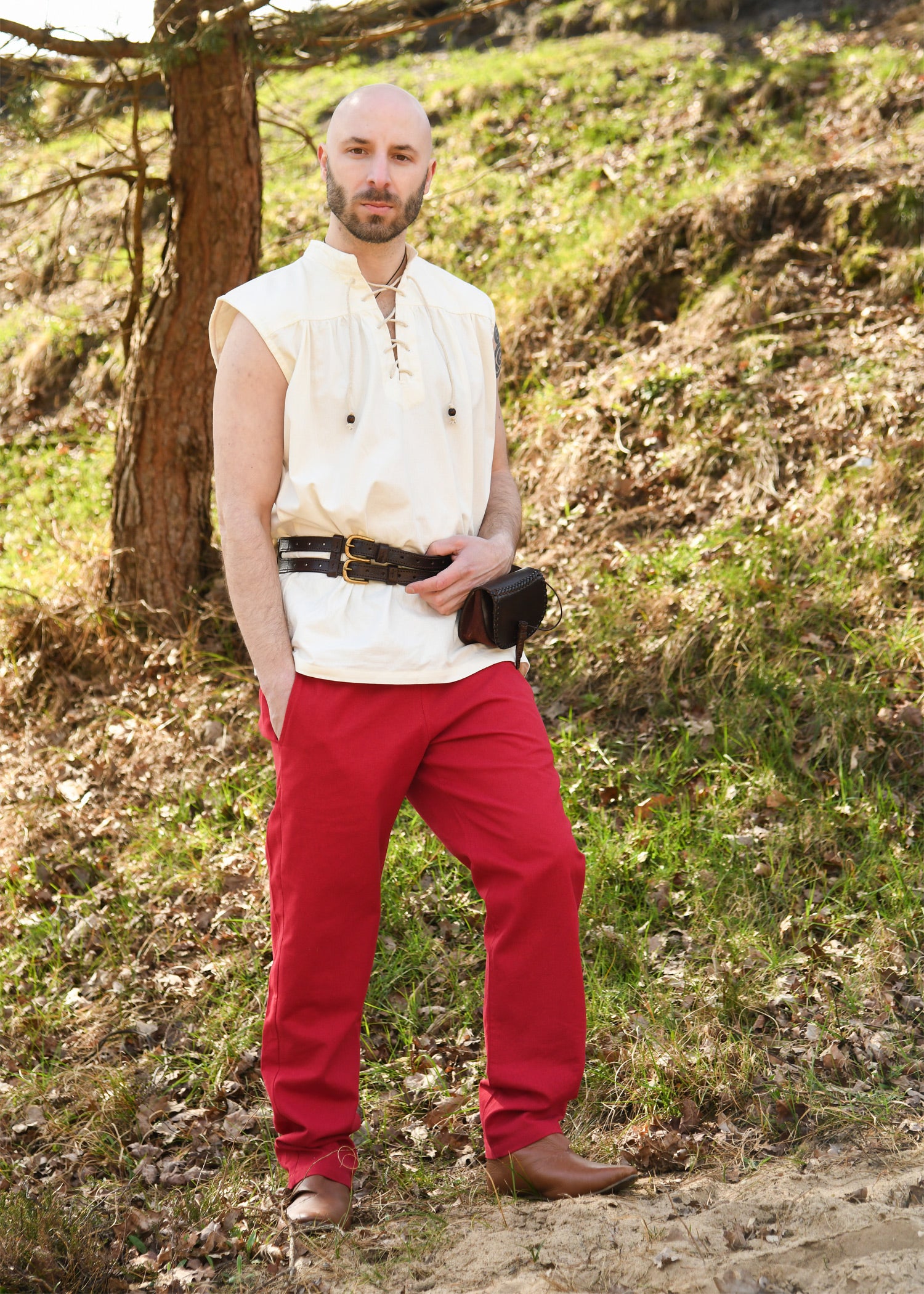 Imagen única de: Pantalón Medieval Sencillo Hagen, Rojo