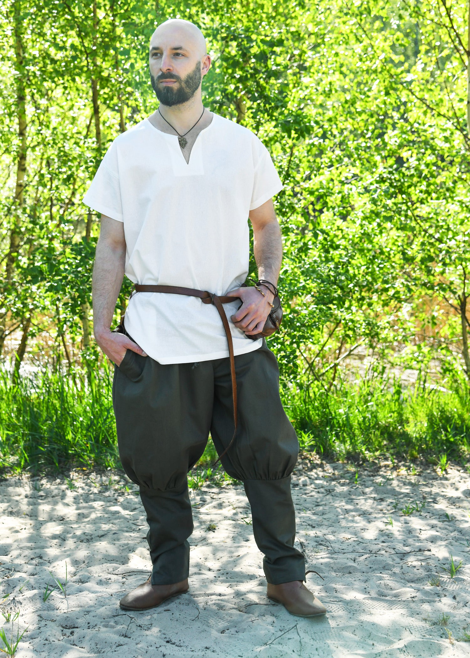 Imagen única de: Pantalón Vikingo / Pantalón De Junco Olaf, Verde Oliva