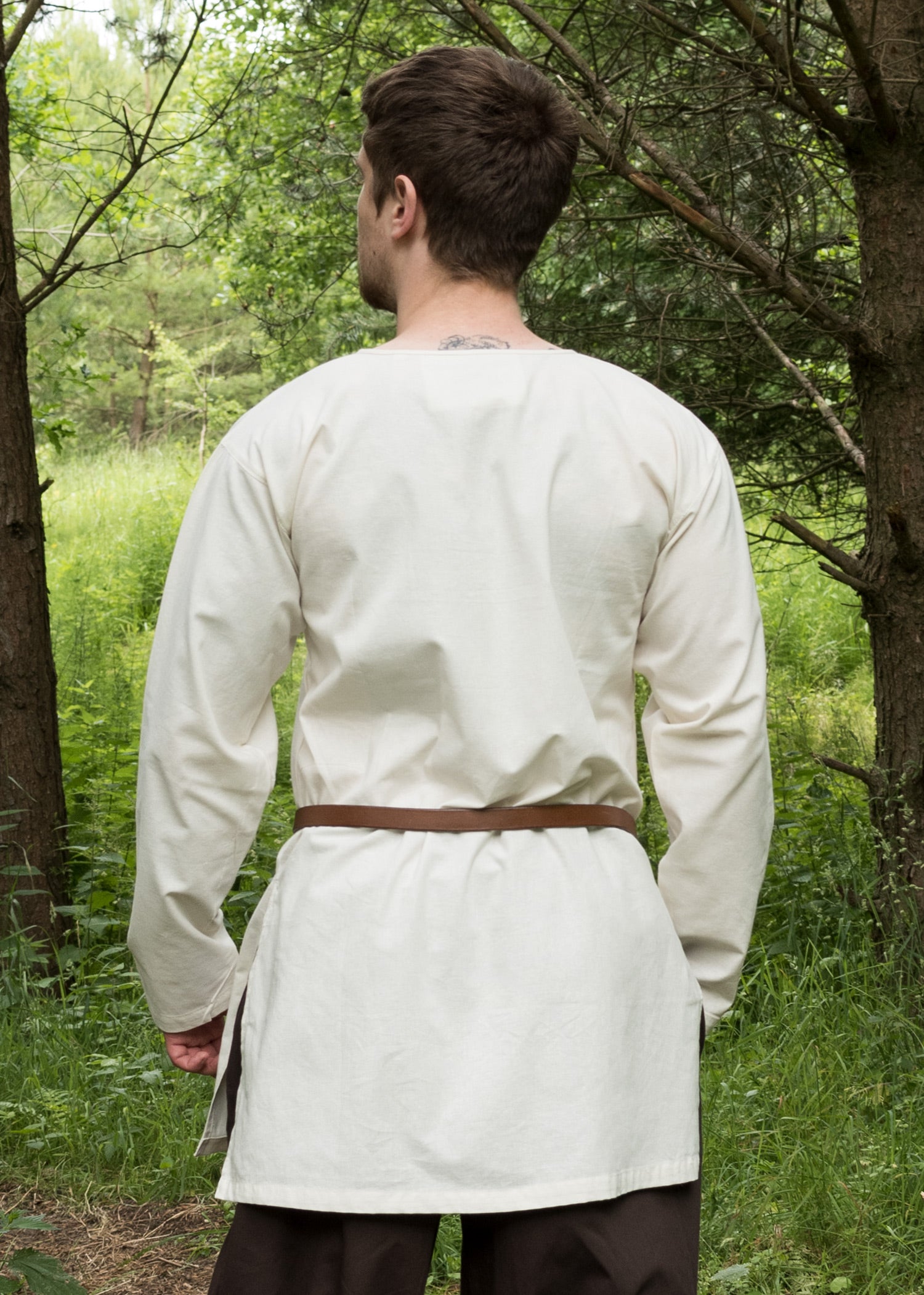 Imagen única de: Túnica Medieval Sencilla Gunther, Manga Larga, Natural