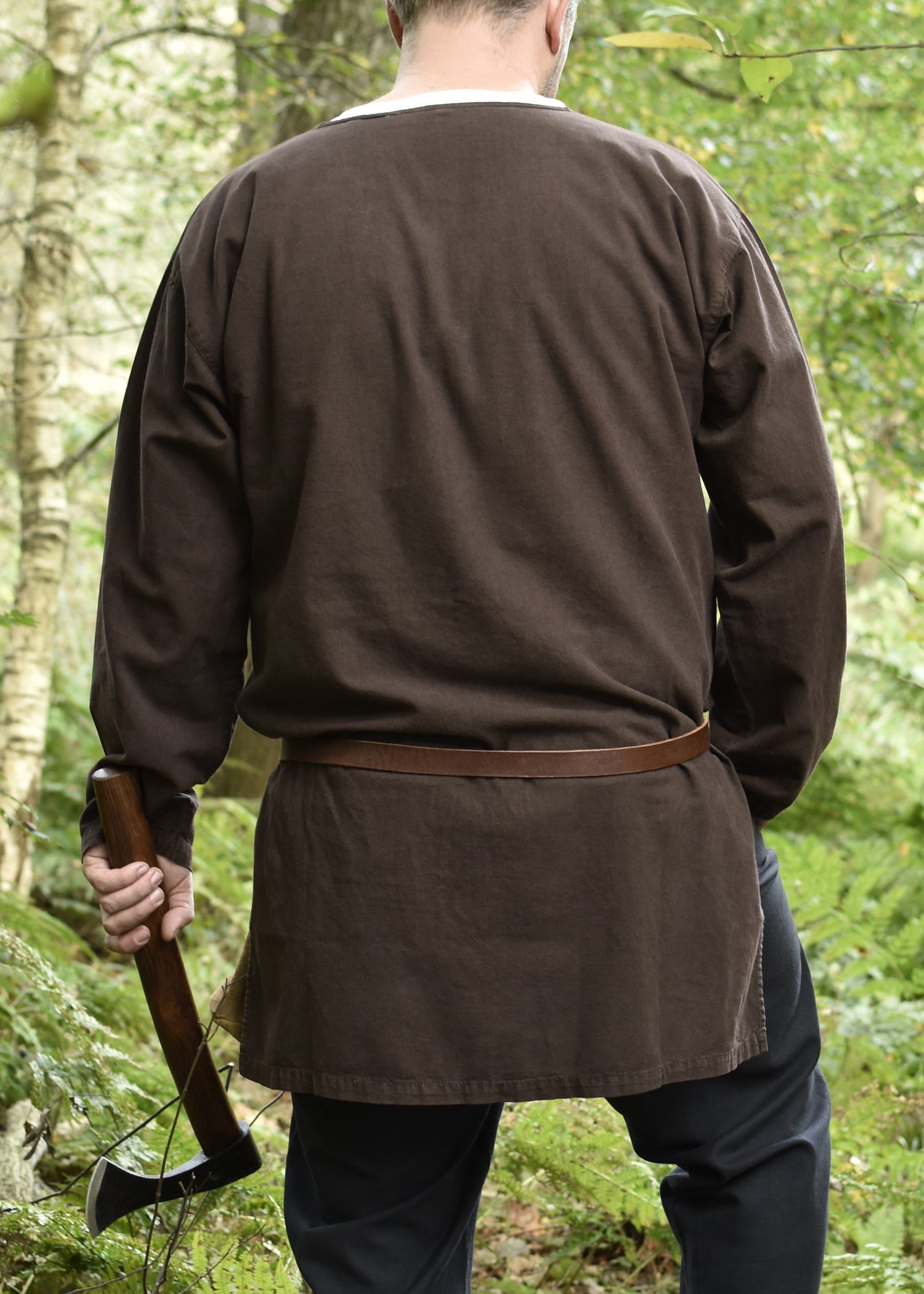 Imagen única de: Túnica Medieval Sencilla Gunther, Mangas Largas, Marrón