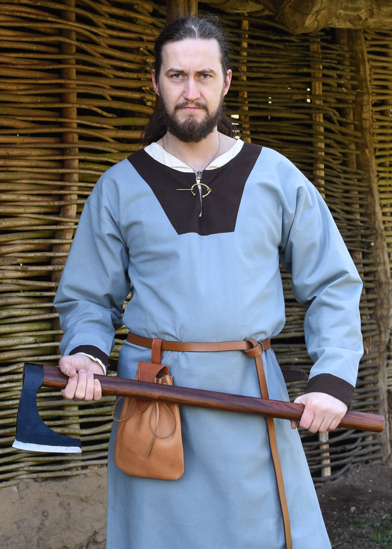 Imagen única de: Túnica Medieval Vallentin, Azul Grisáceo/marrón