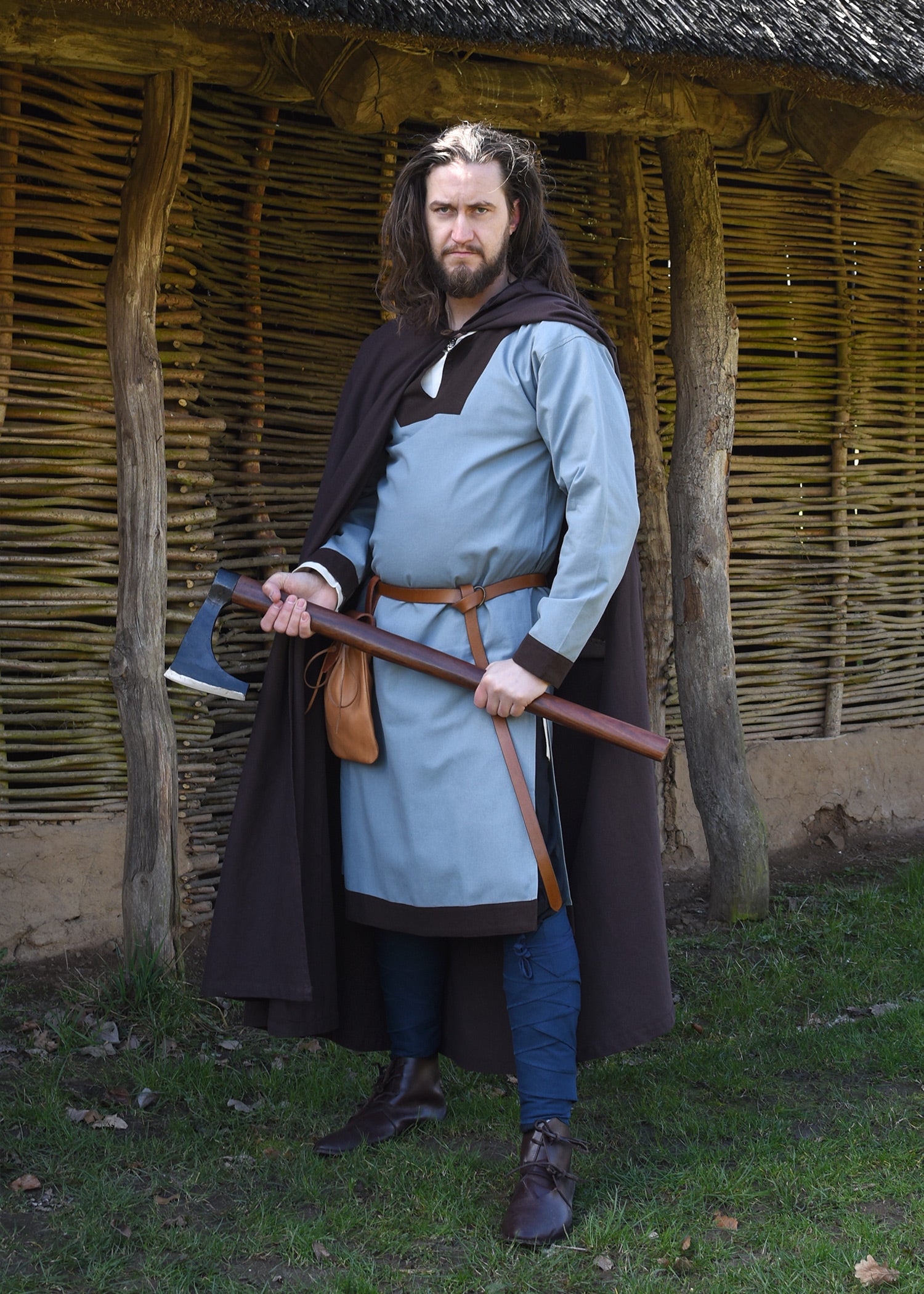 Imagen única de: Túnica Medieval Vallentin, Azul Grisáceo/marrón