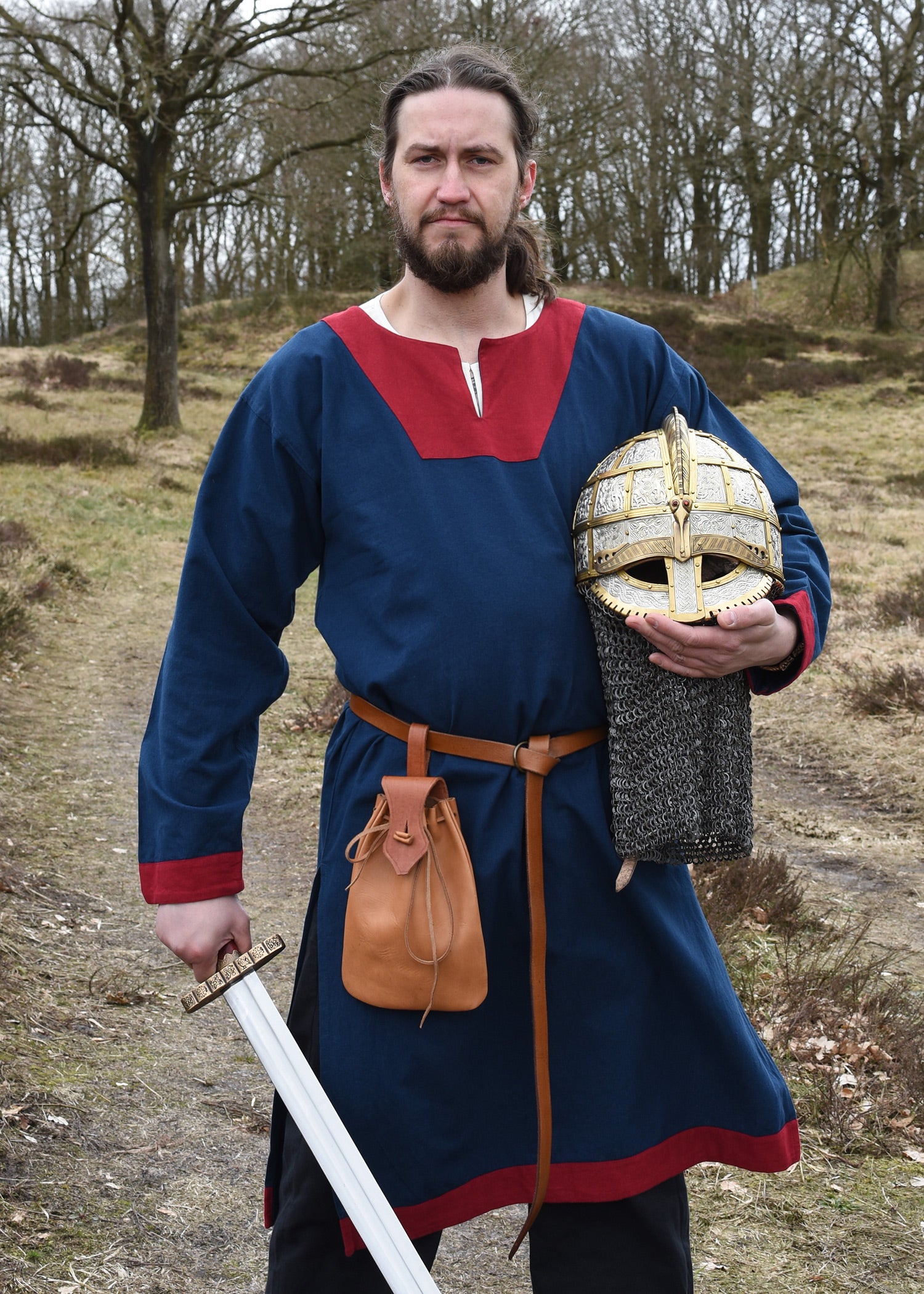 Imagen única de: Túnica Medieval Vallentin, Azul/rojo