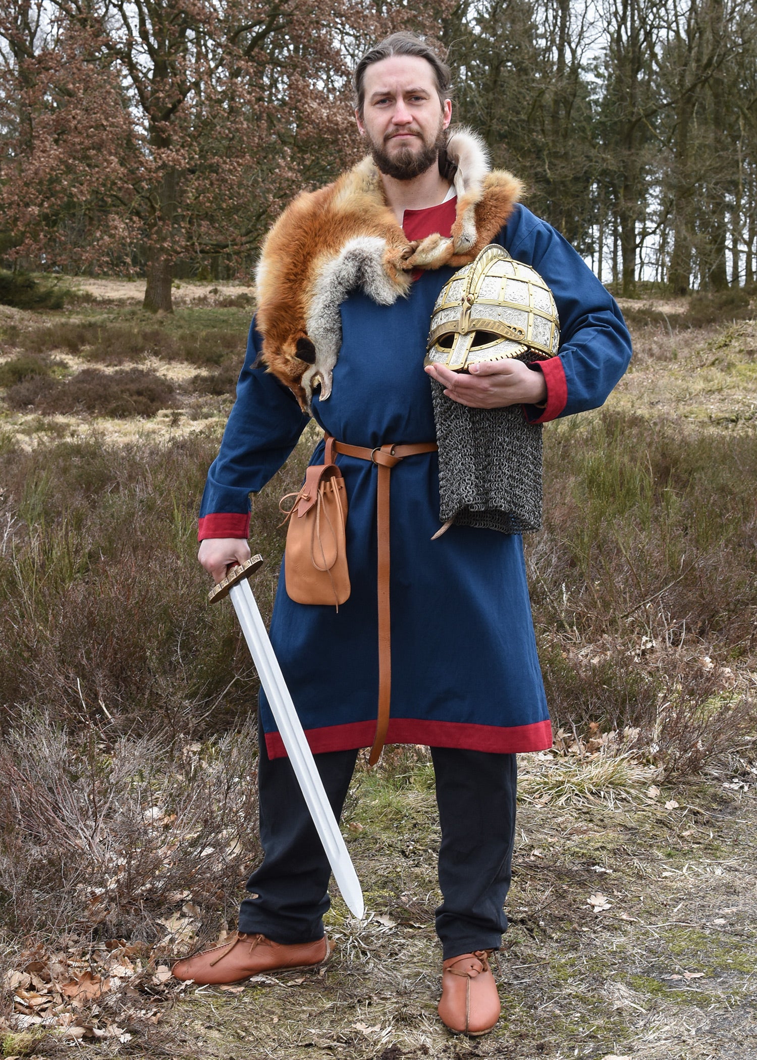 Imagen única de: Túnica Medieval Vallentin, Azul/rojo