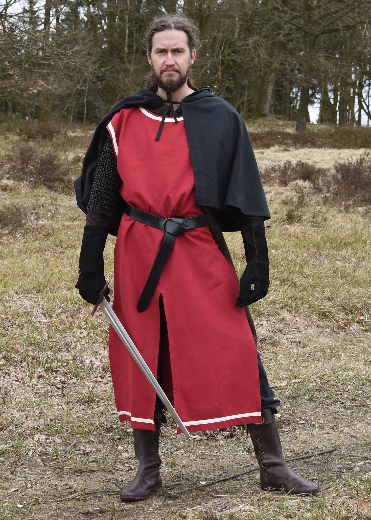 Imagen única de: Túnica Medieval Eckhart, Rojo/natural