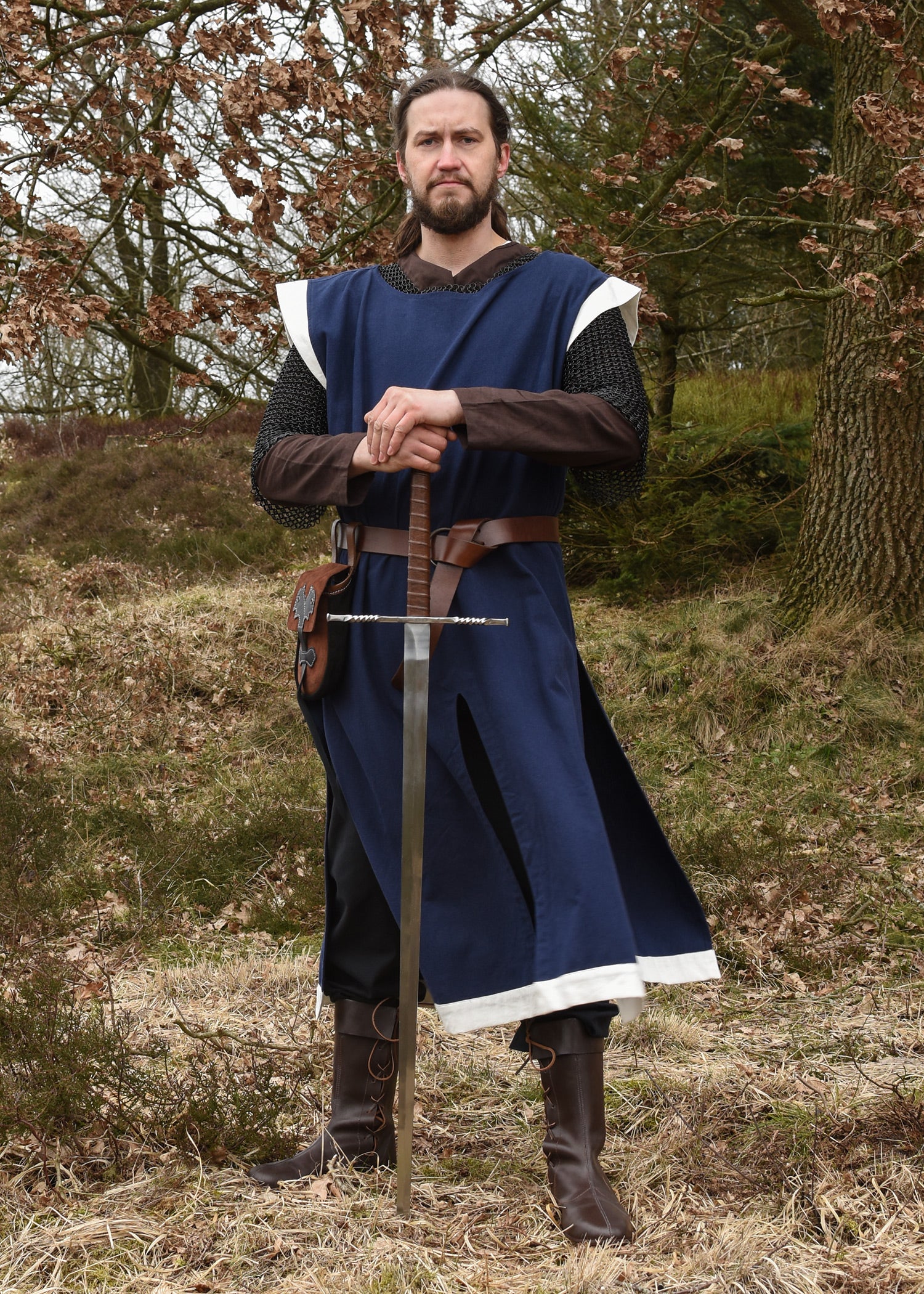 Imagen única de: Túnica Medieval Eckhart, Azul/natural