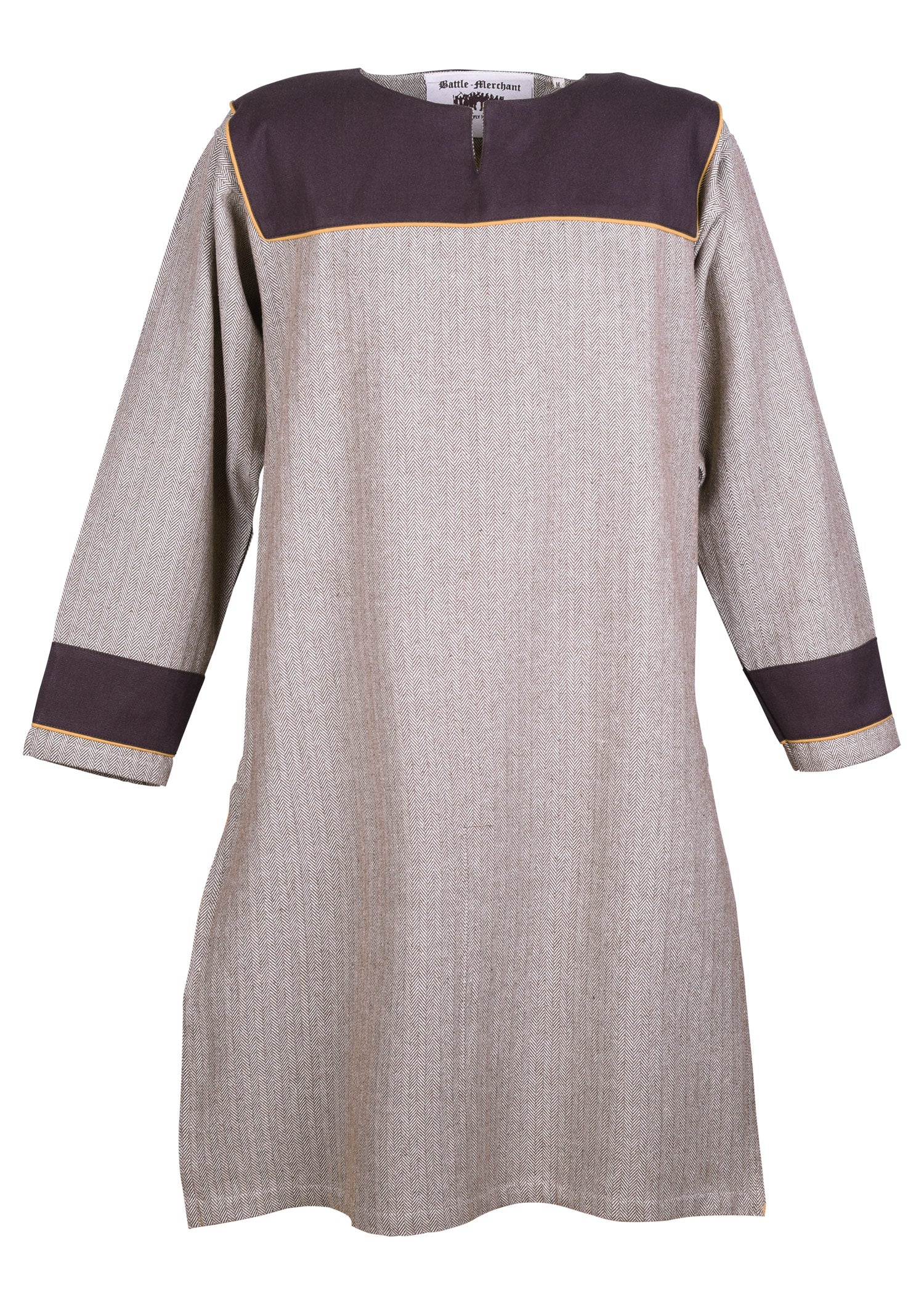 Imagen única de: Túnica Vikinga Ove Con Diseño De Espiga, Marrón