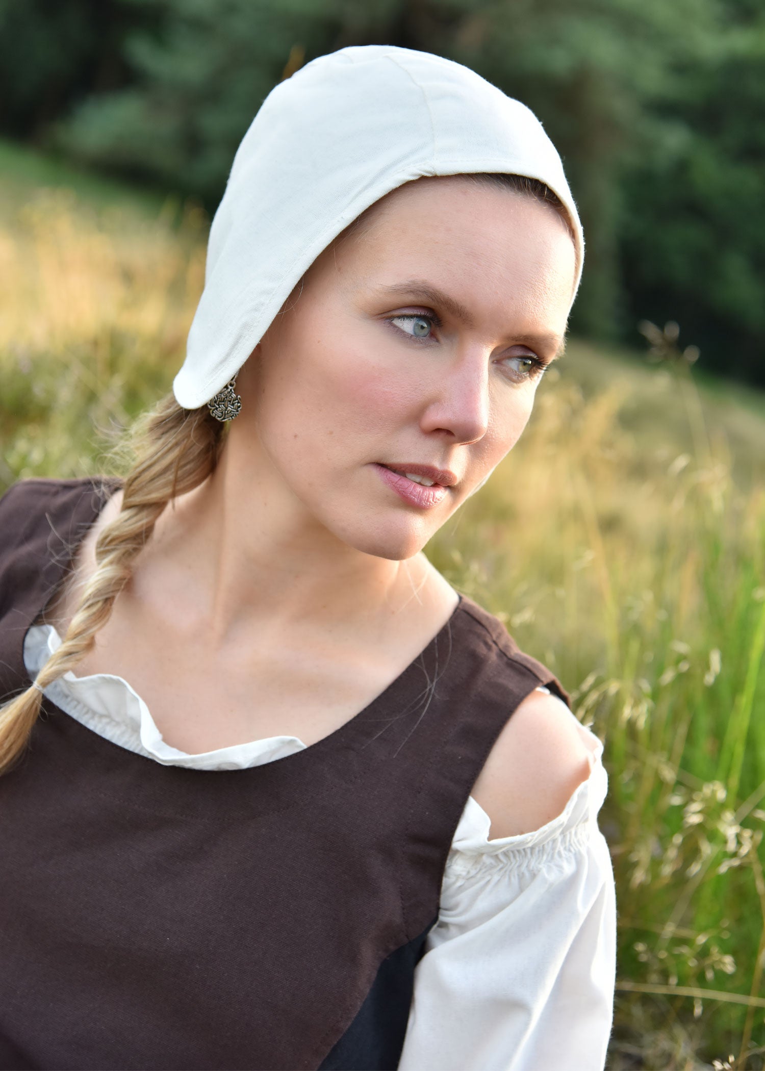 Imagen única de: Capucha Medieval Sencilla, Natural.