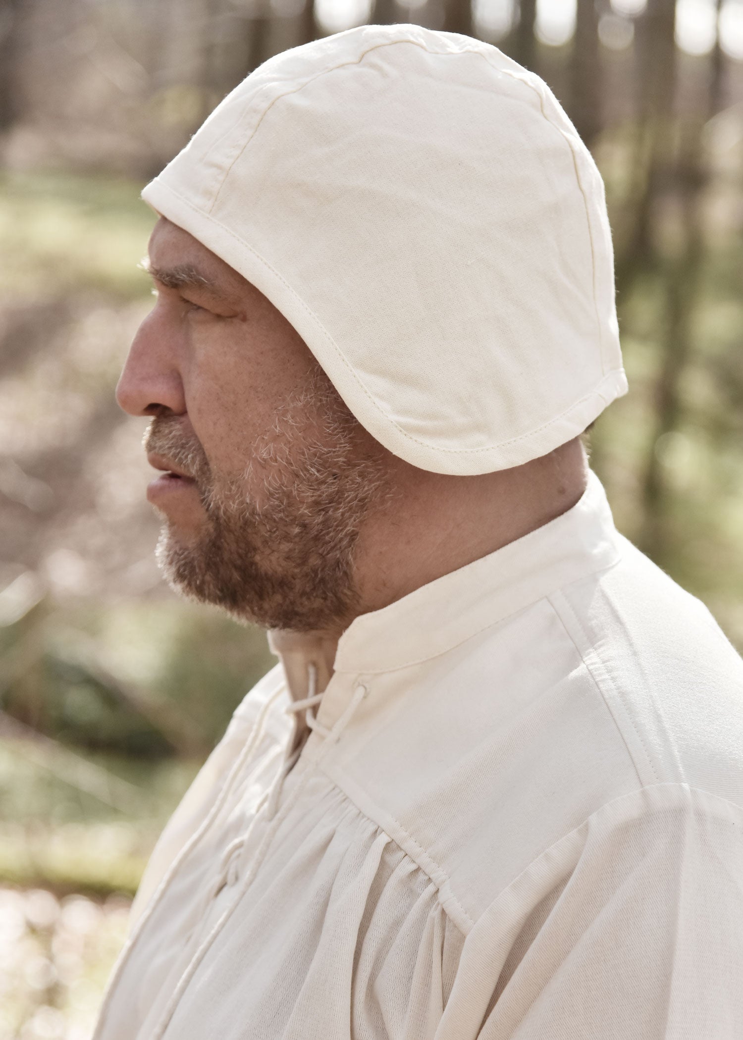 Imagen única de: Capucha Medieval Sencilla, Natural.