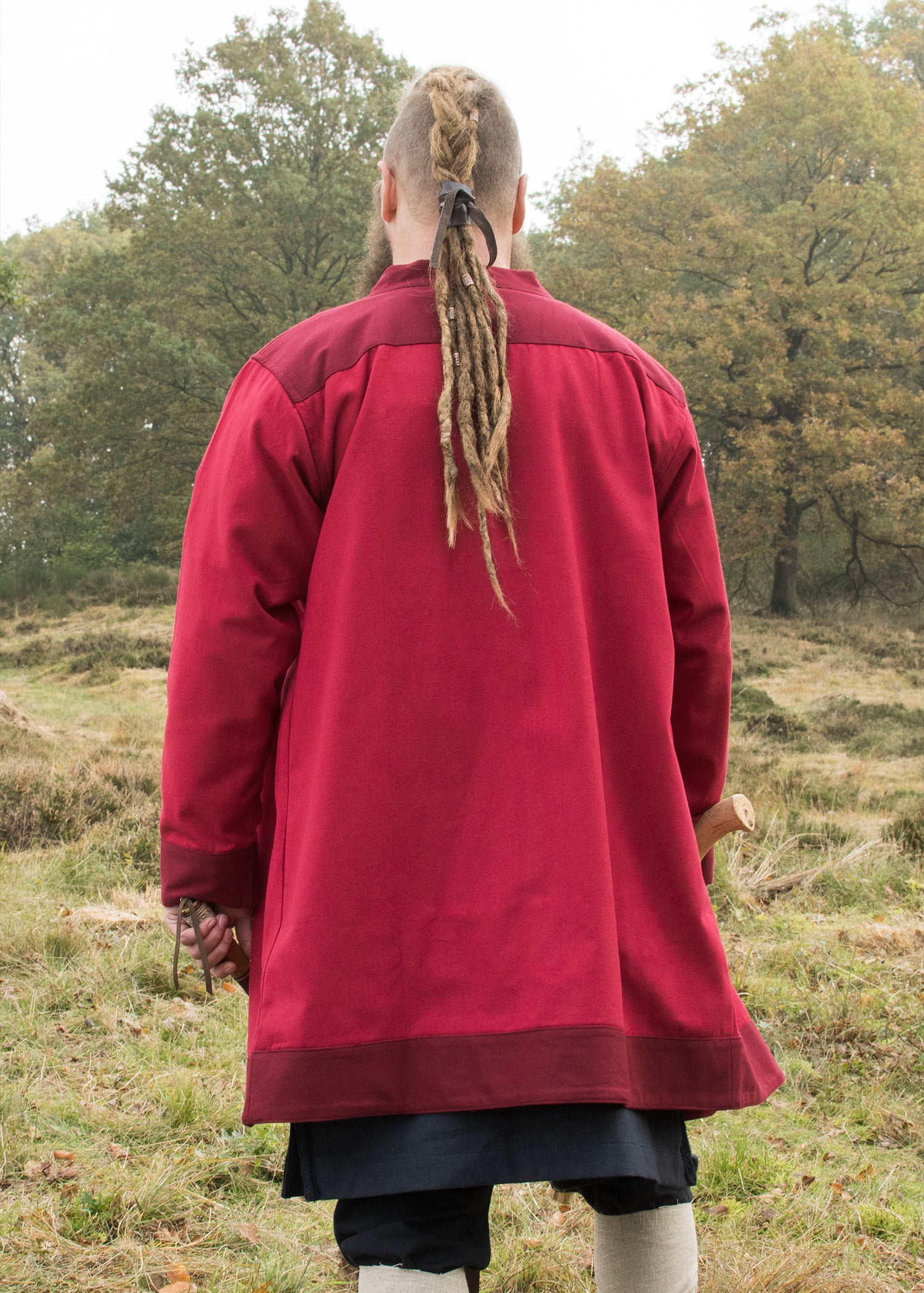 Imagen única de: Falda Con Solapa Bjorn, Abrigo Vikingo, Rojo