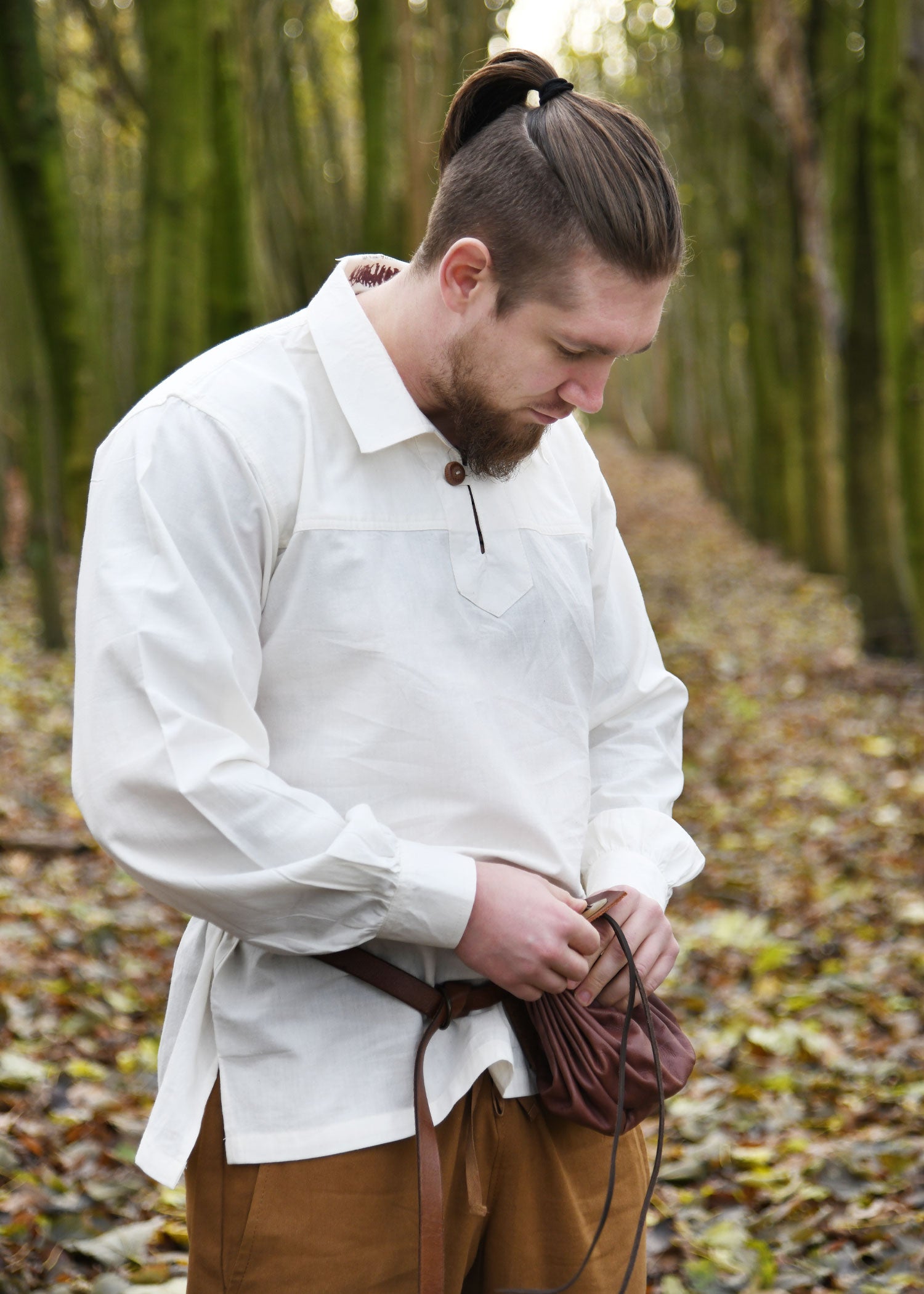 Imagen única de: Camisa De Caballero Medieval Götz, Natural
