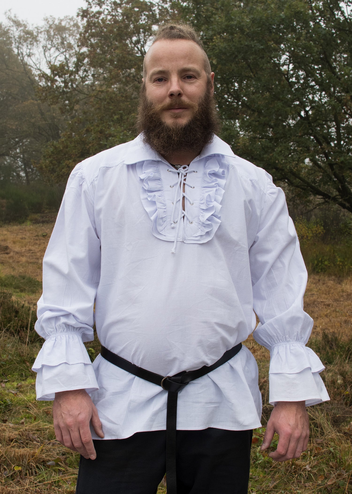 Imagen única de: Camisa Pirata Medieval Henry, Blanca (Color Azul)