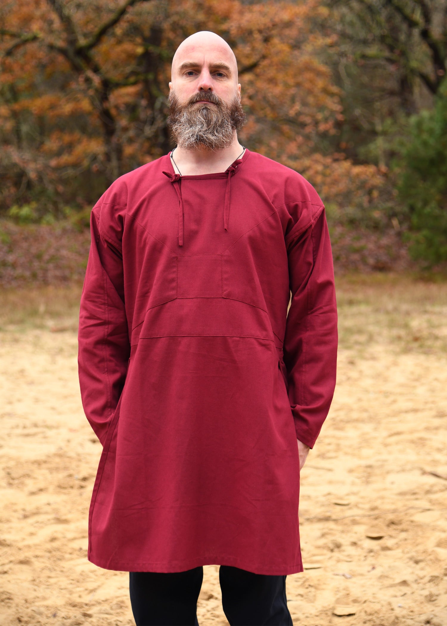Imagen única de: Túnica Vikinga, Reconstrucción De Viborg, Rojo Vino
