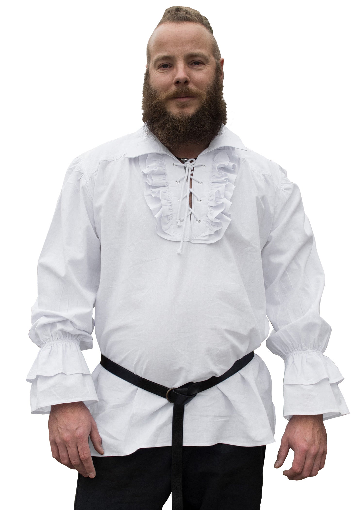 Imagen única de: Camisa Pirata Medieval Henry, Blanca