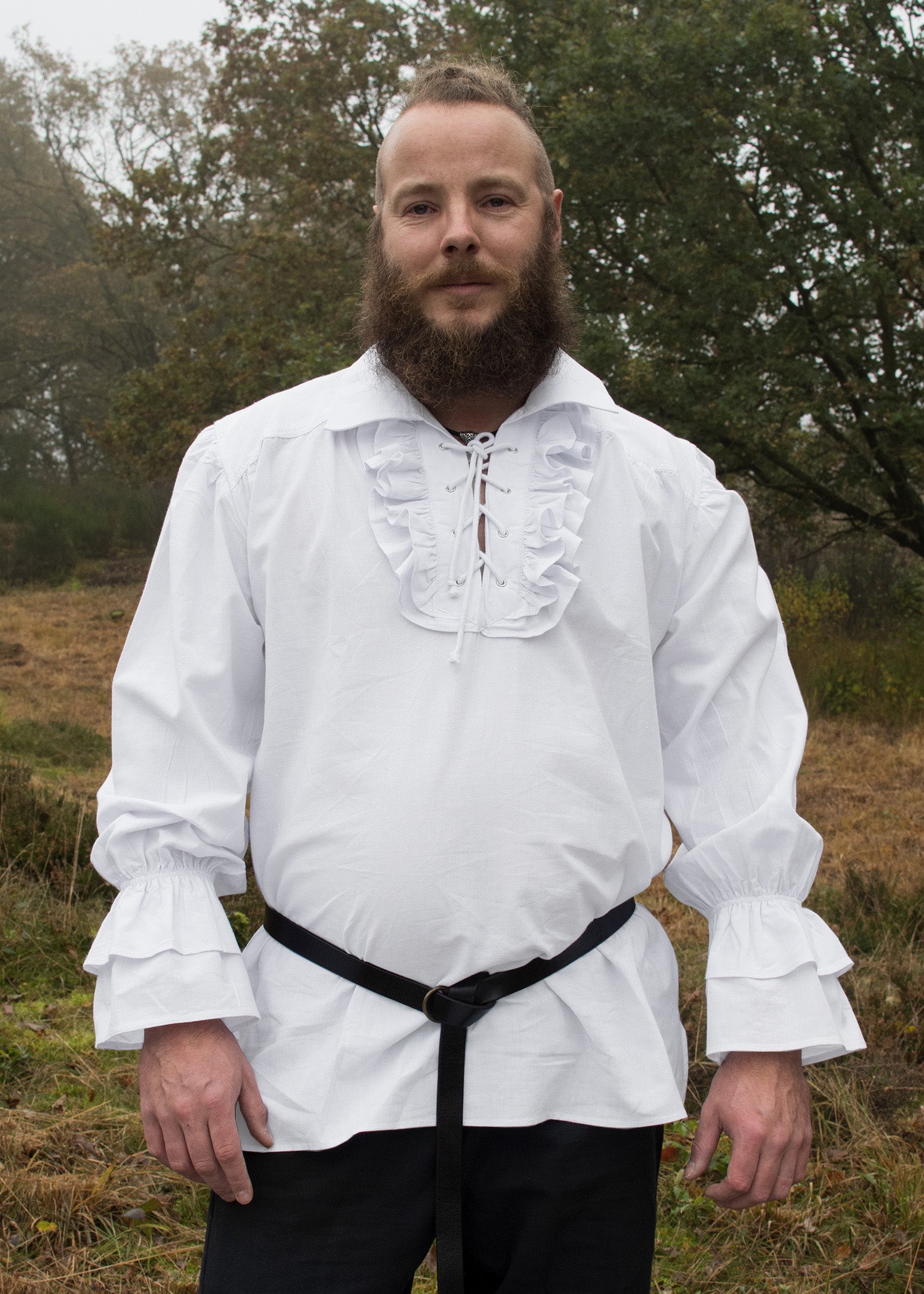 Imagen única de: Camisa Pirata Medieval Henry, Blanca