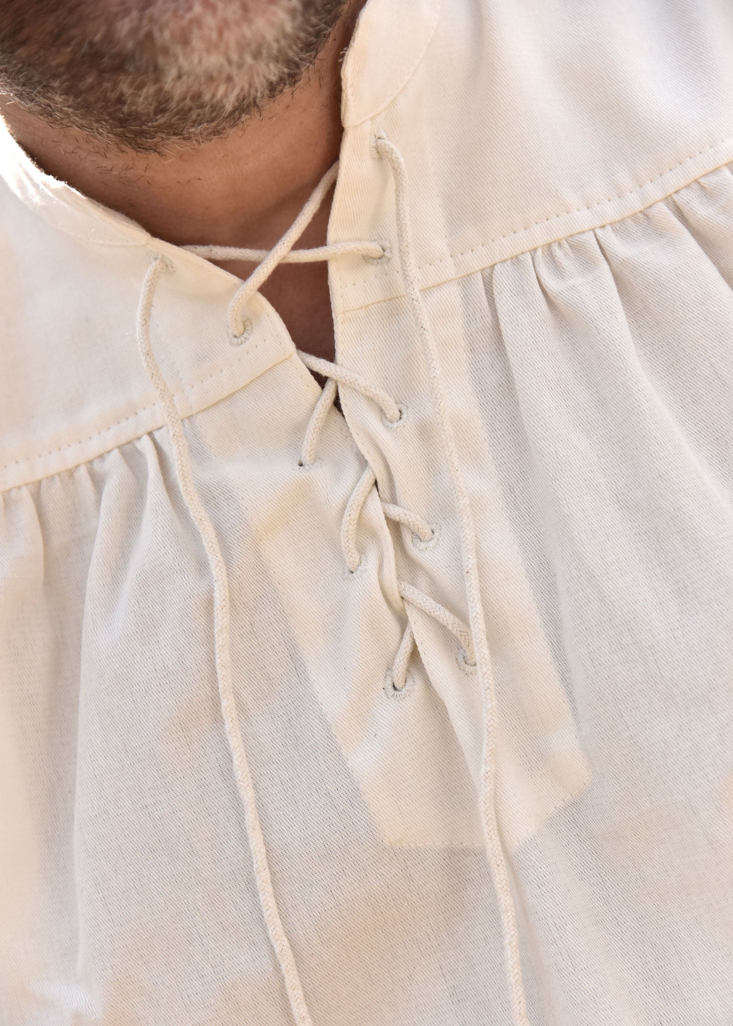 Imagen única de: Camisa Medieval, Manga Corta, Natural.