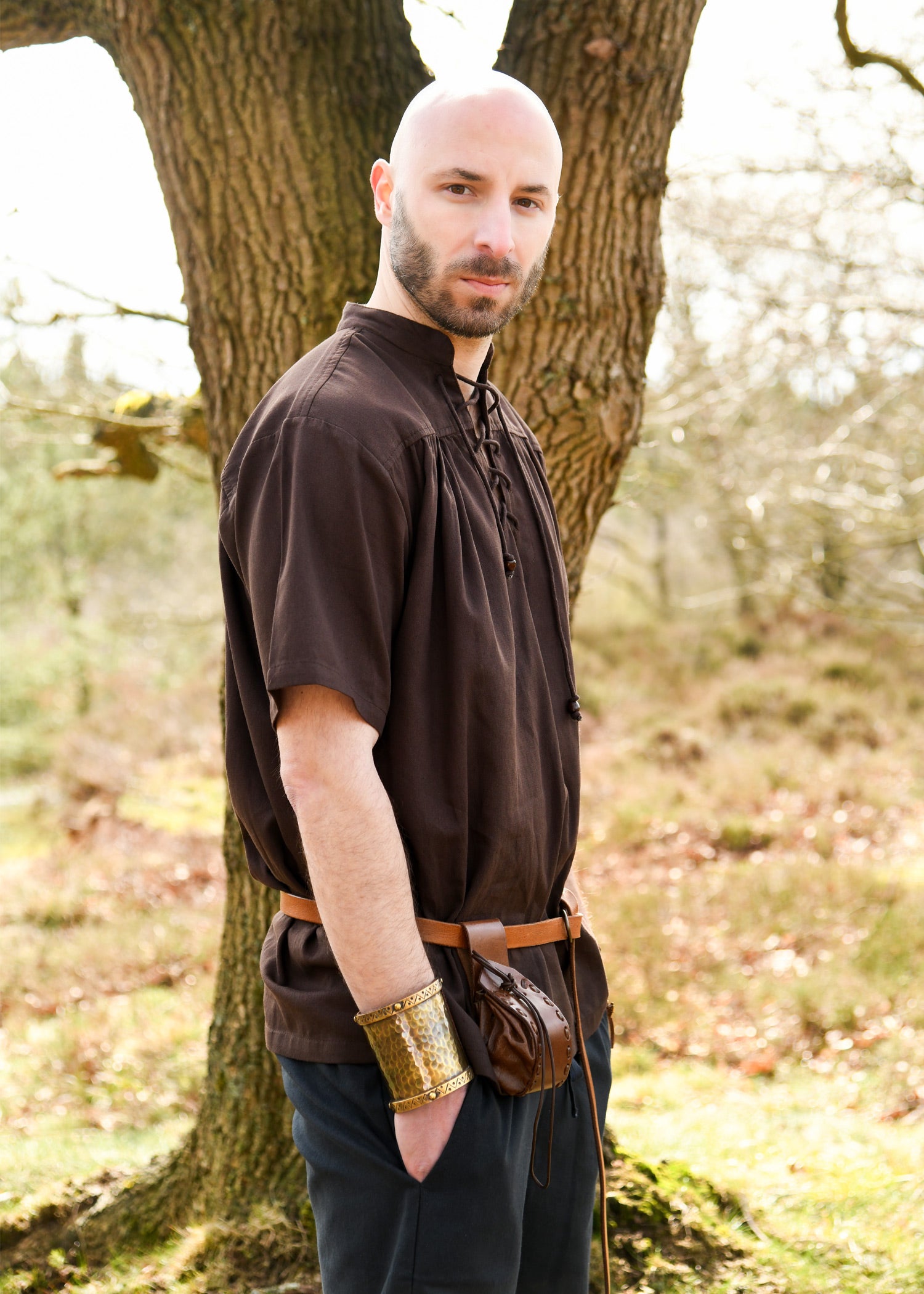 Imagen única de: Camisa Medieval Manga Corta Marrón