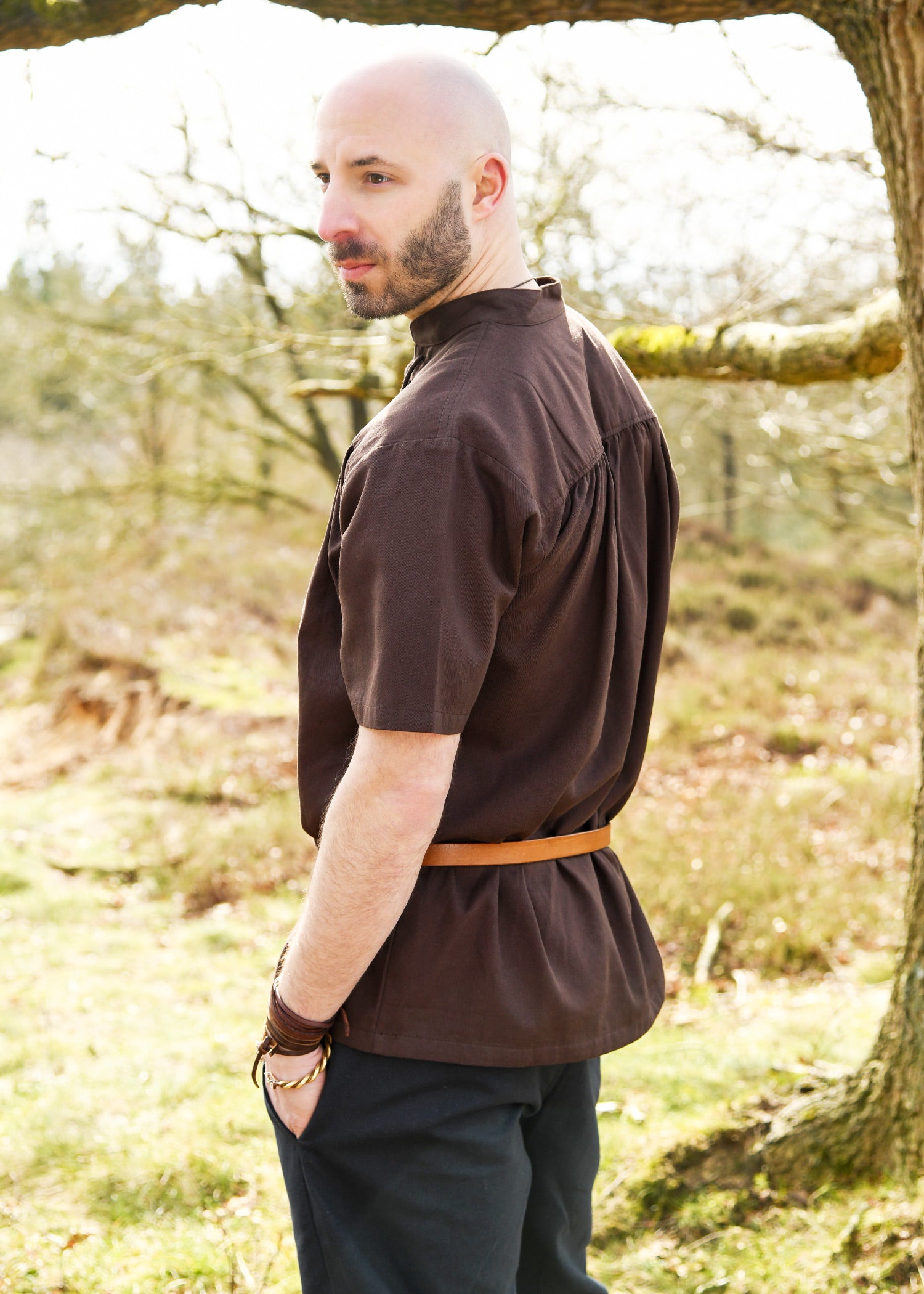 Imagen única de: Camisa Medieval Manga Corta Marrón