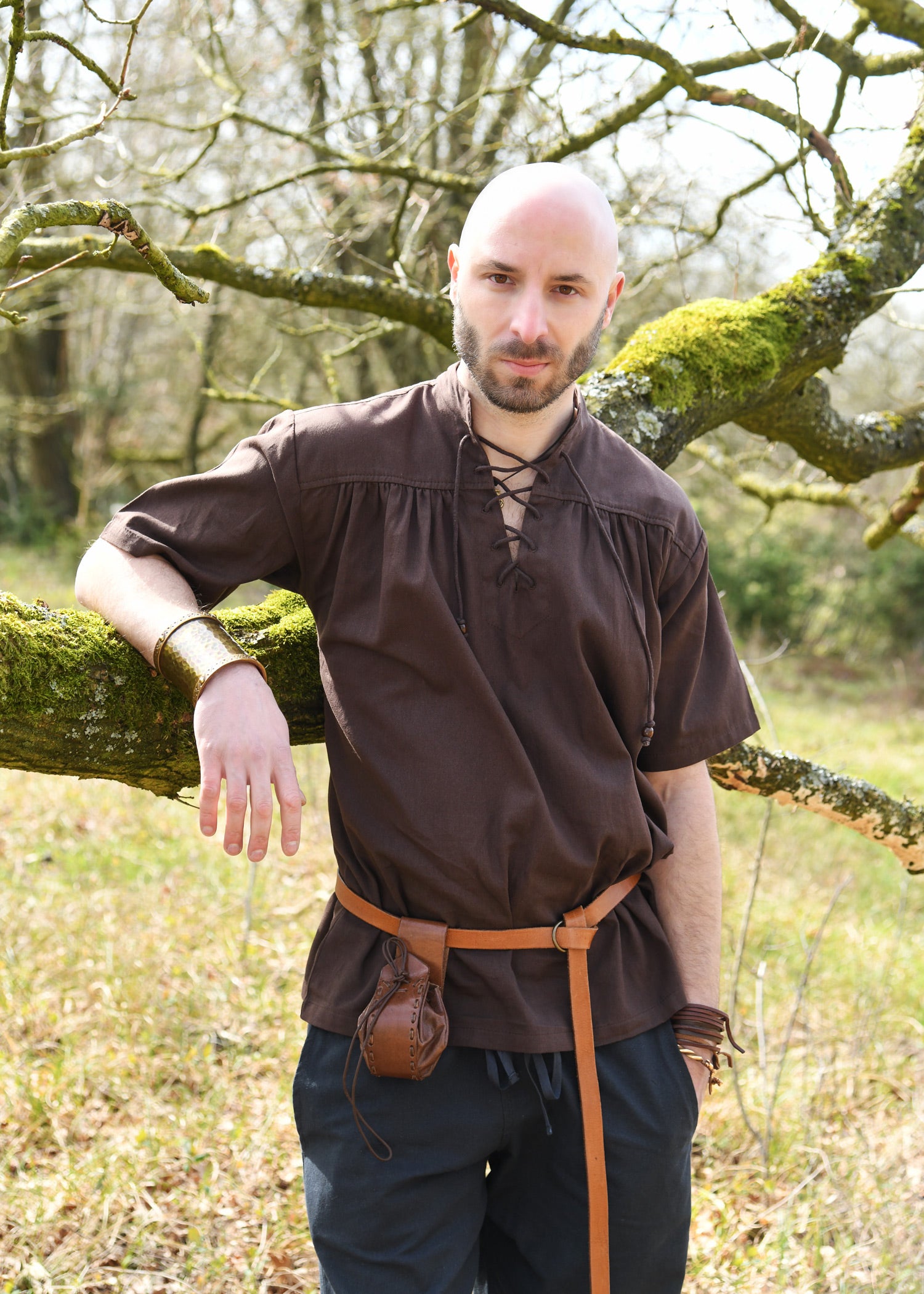 Imagen única de: Camisa Medieval Manga Corta Marrón