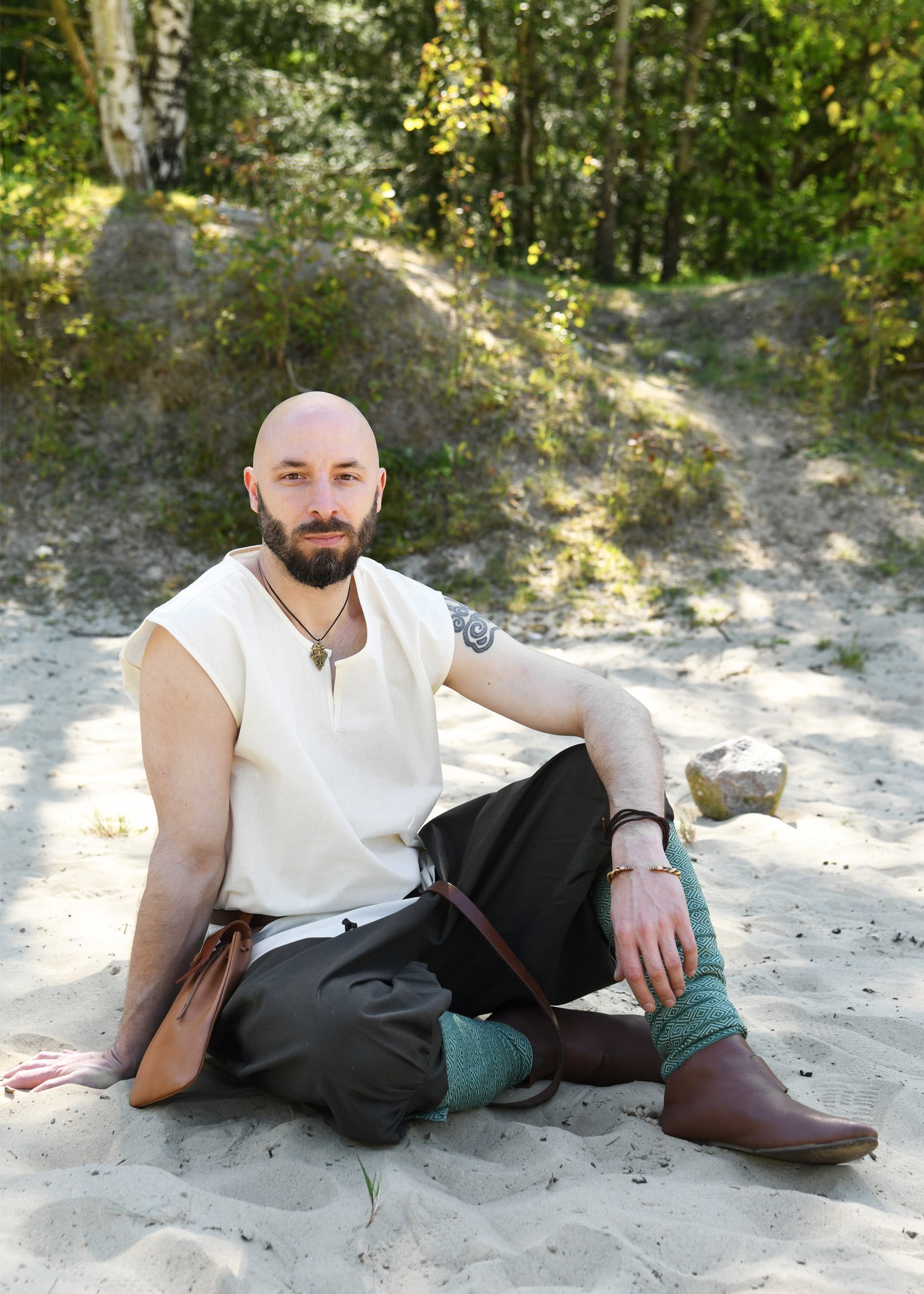 Imagen única de: Túnica Medieval Sencilla Clemente, Sin Mangas, Natural