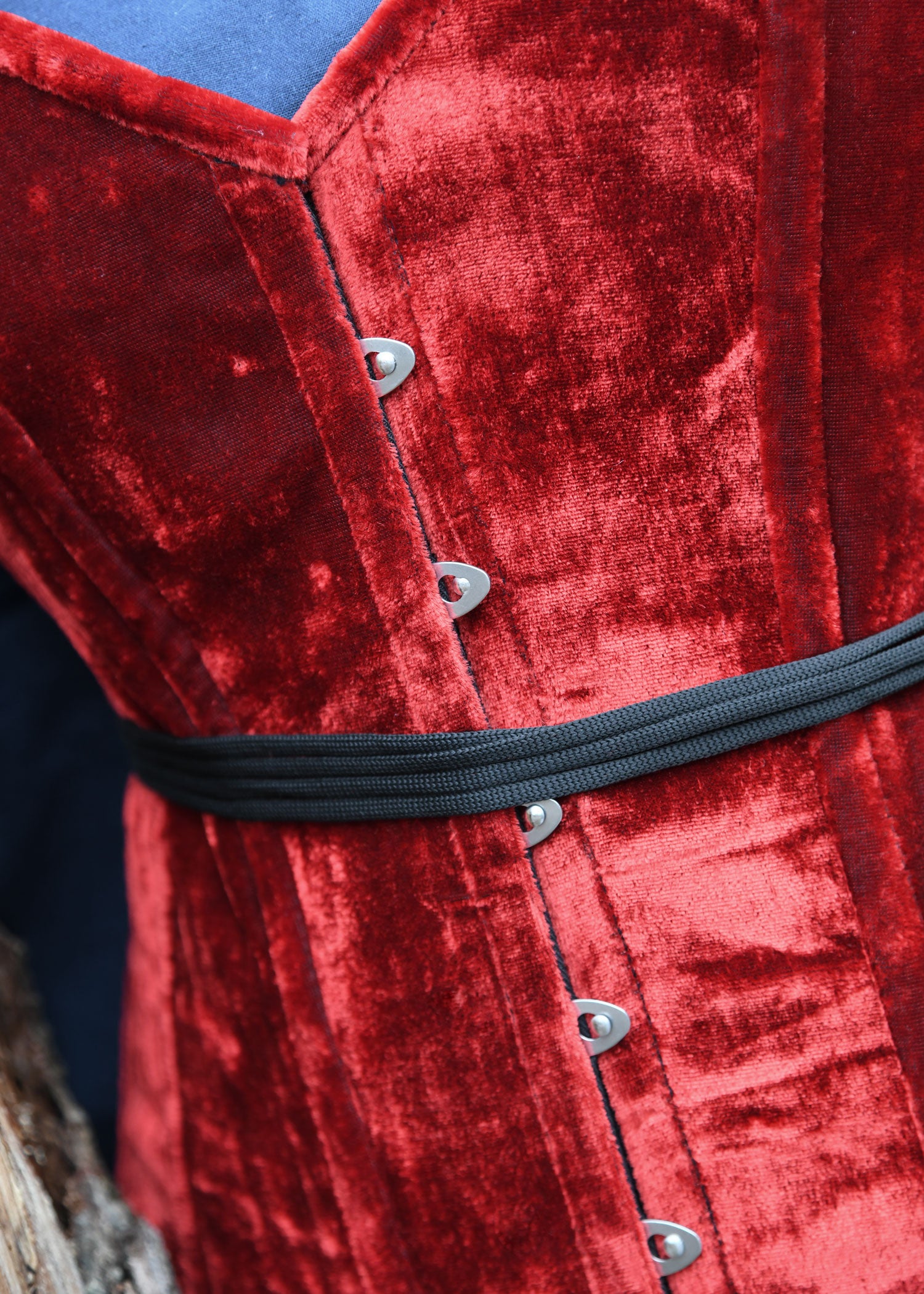 Imagen única de: Corsé De Terciopelo, Rojo